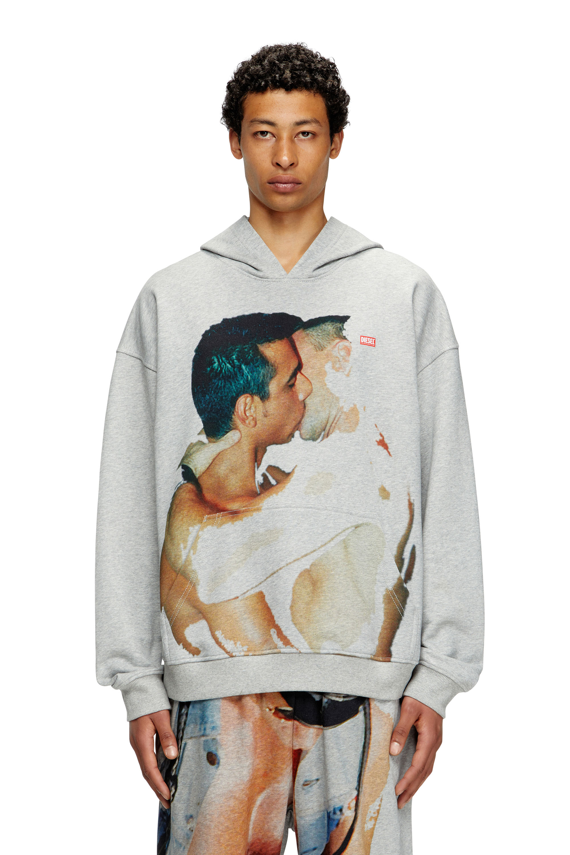 Diesel - PR-S-BOXT-HOOD-TOM25, Sweat-shirt à capuche avec imprimé graphique Mixte in Gris - 2