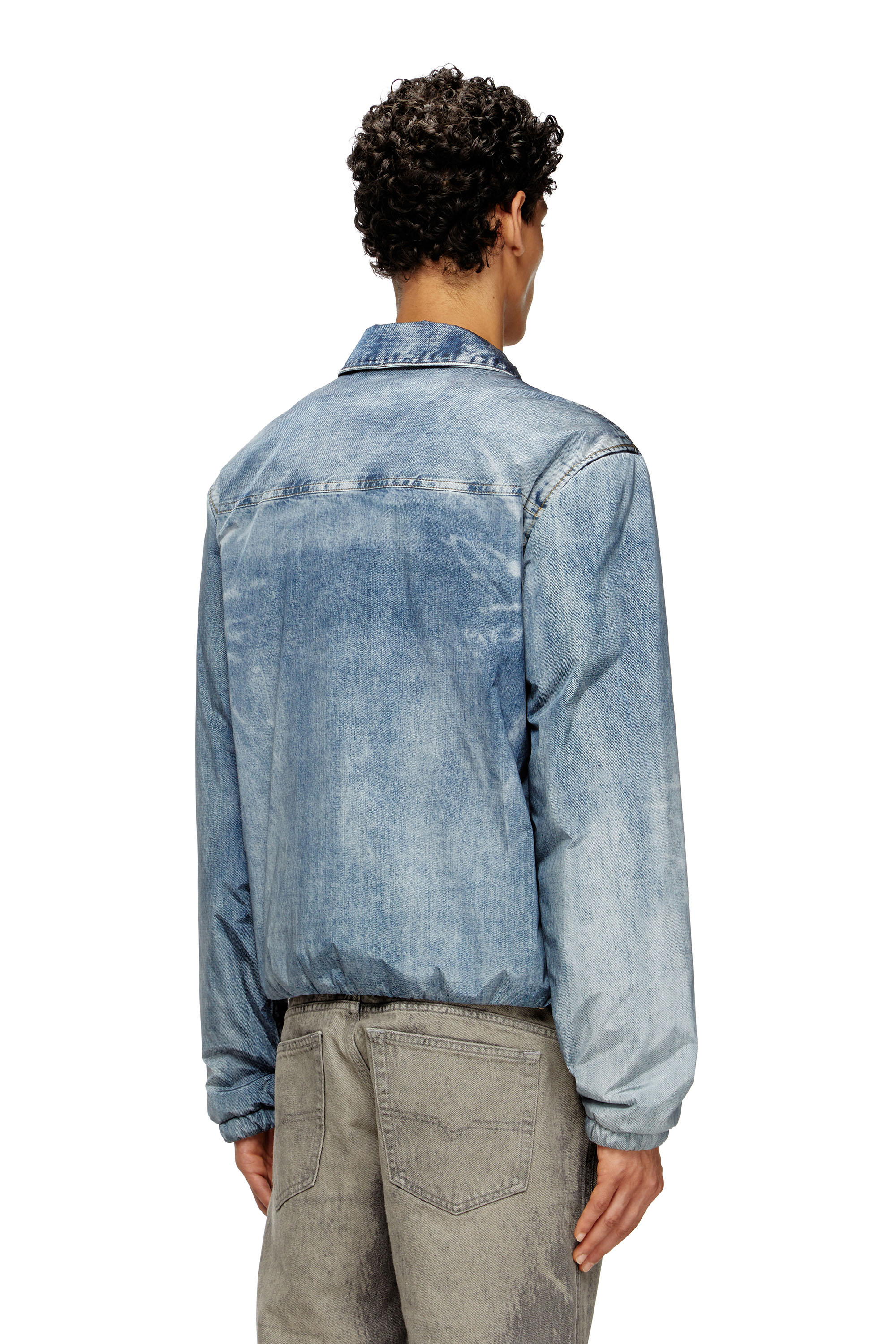 Diesel - J-ACT, Veste en nylon effet denim Homme in Bleu - 4