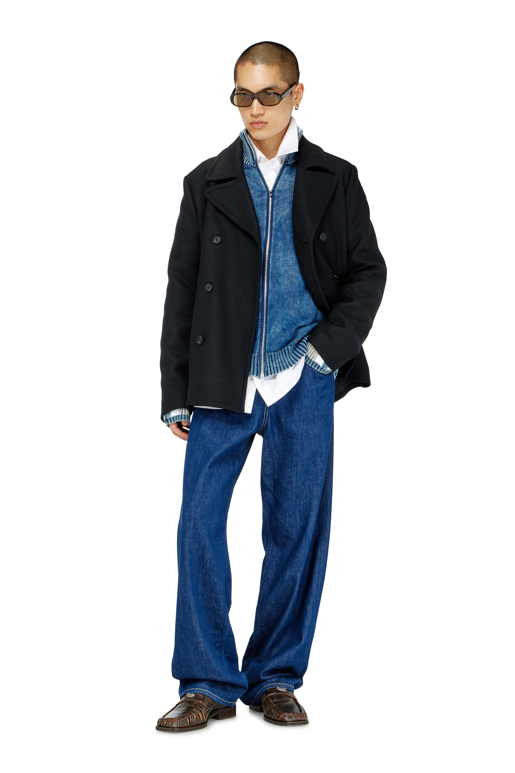 Diesel - W-HALEY-WRD, Caban en m&eacute;lange de laine feutr&eacute;e Homme in Noir - 2