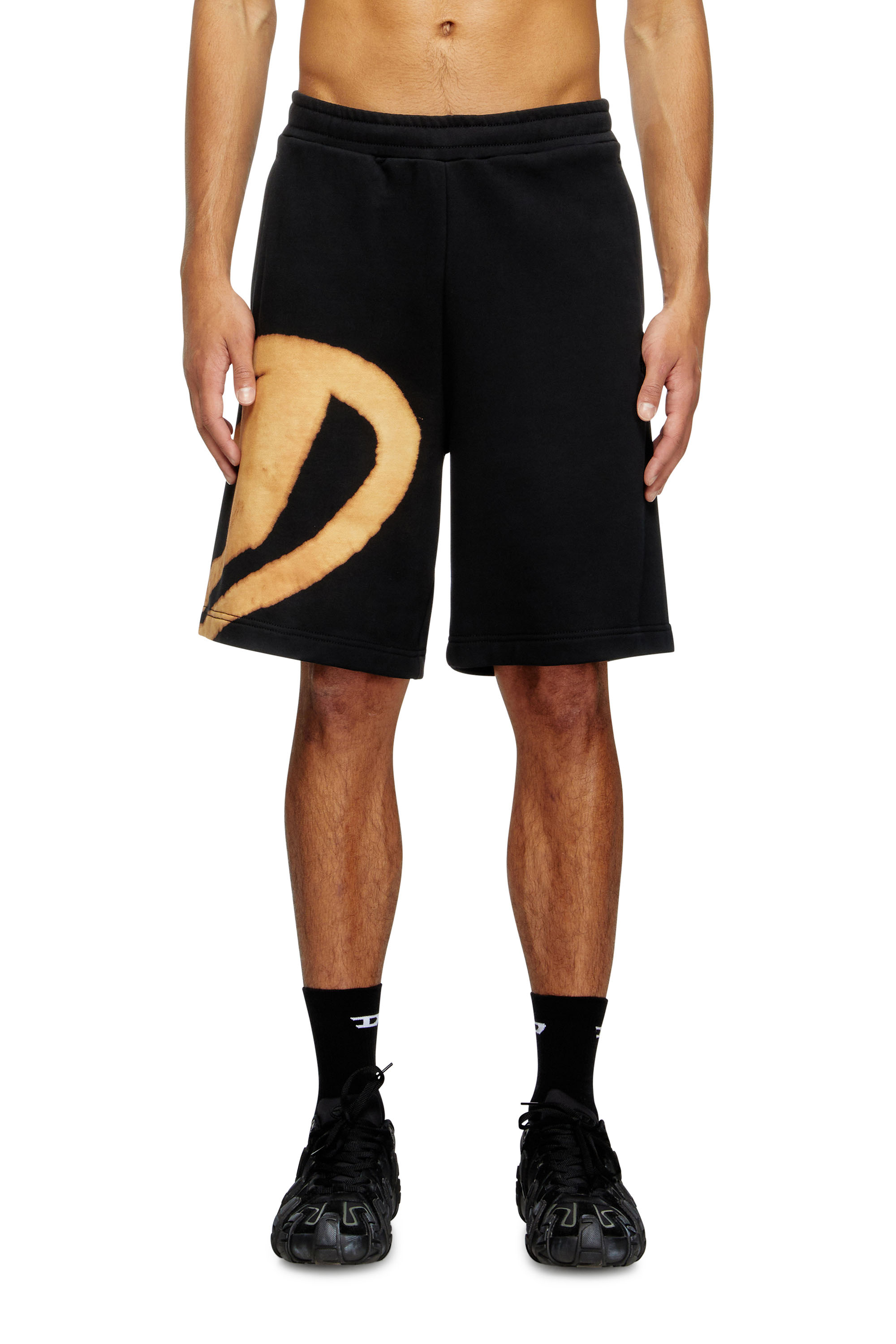 Diesel - P-CROW-BLEACH, Short de survêtement avec logo effet blanchi Homme in Polychrome - 3