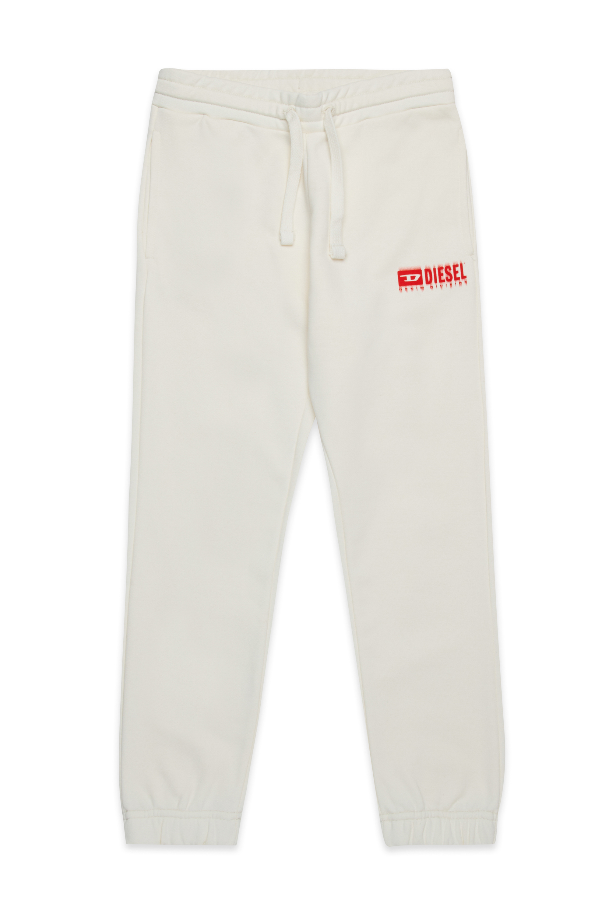 Diesel - PBASE, Pantalon de survêtement avec logo taché Homme in Blanc - 1