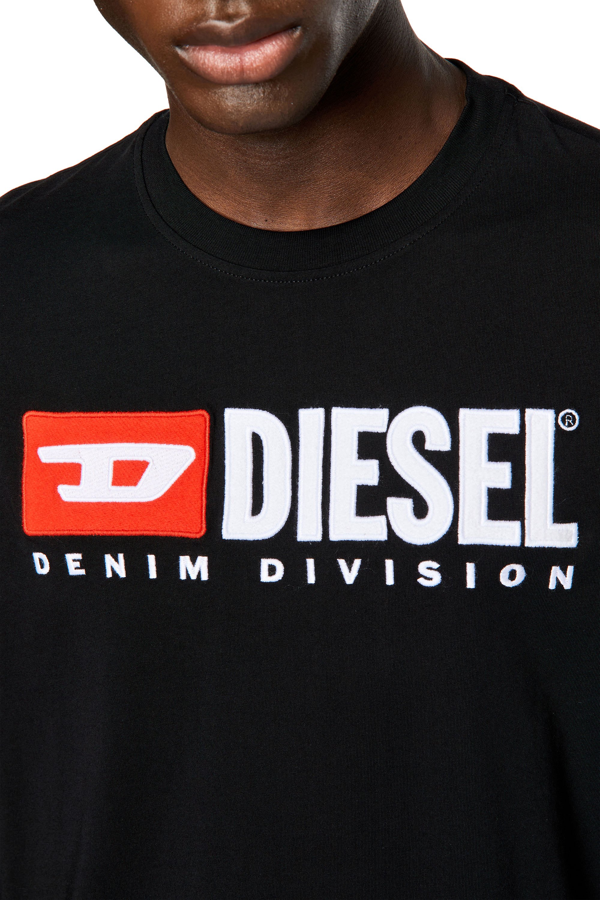 Diesel - T-JUST-LS-DIV, Man Long-sleeve T-shirt with embroidery in Black - Image 5