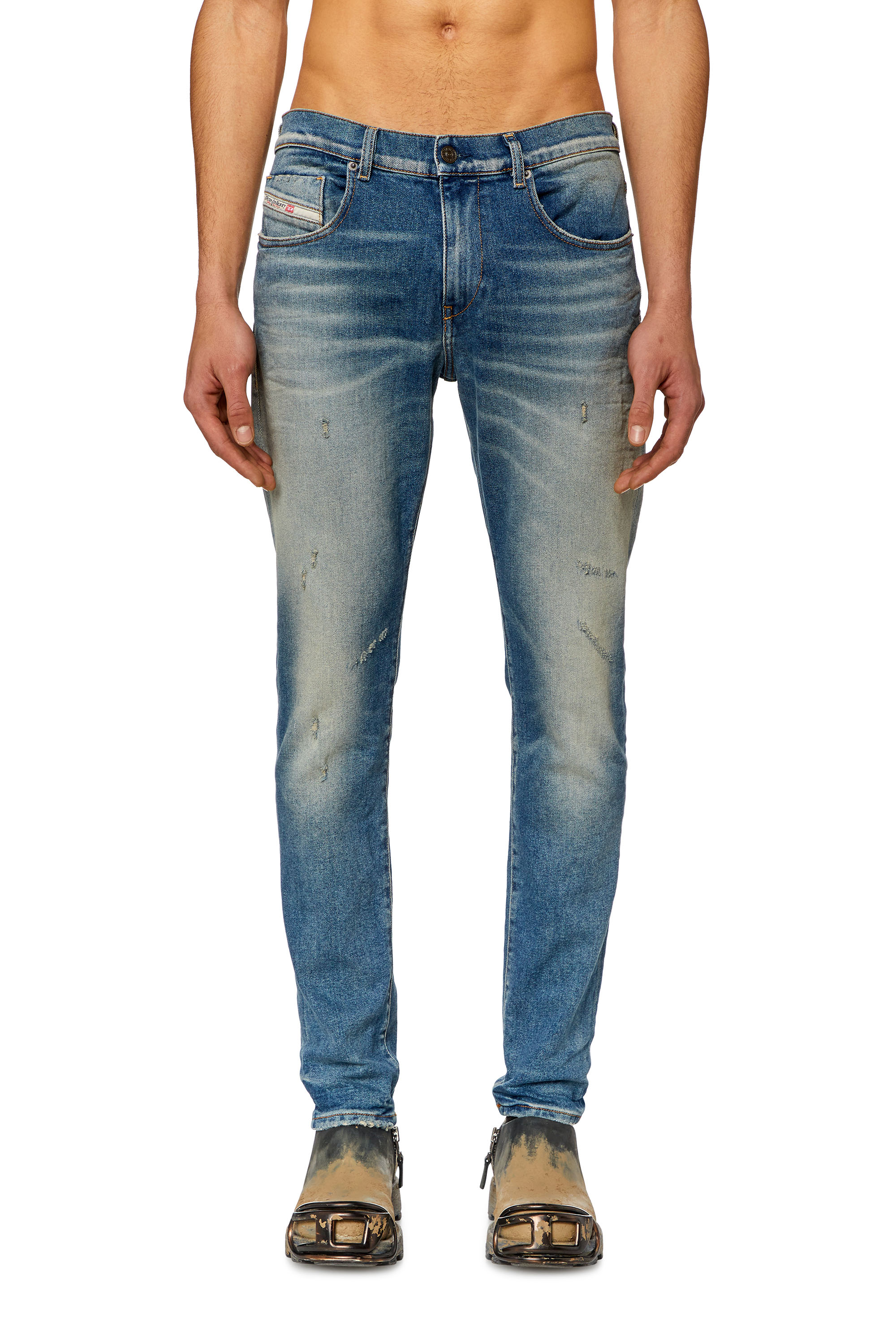 Diesel - Slim Jeans 2019 D-Strukt 09H55, Bleu Clair - Image 2
