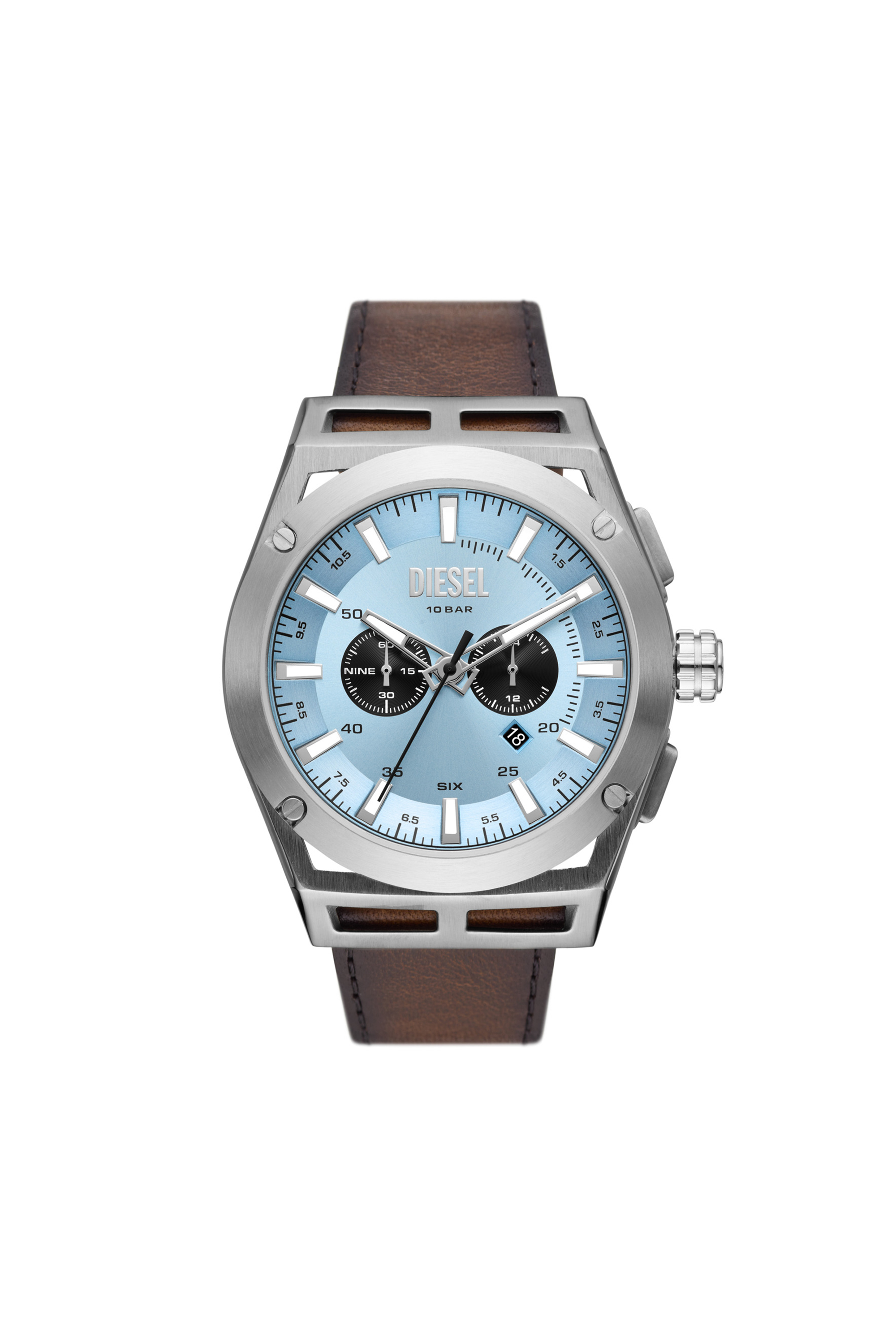 Diesel - DZ4611, Montre chronographe Timeframe en cuir marron Homme in Marron - 1