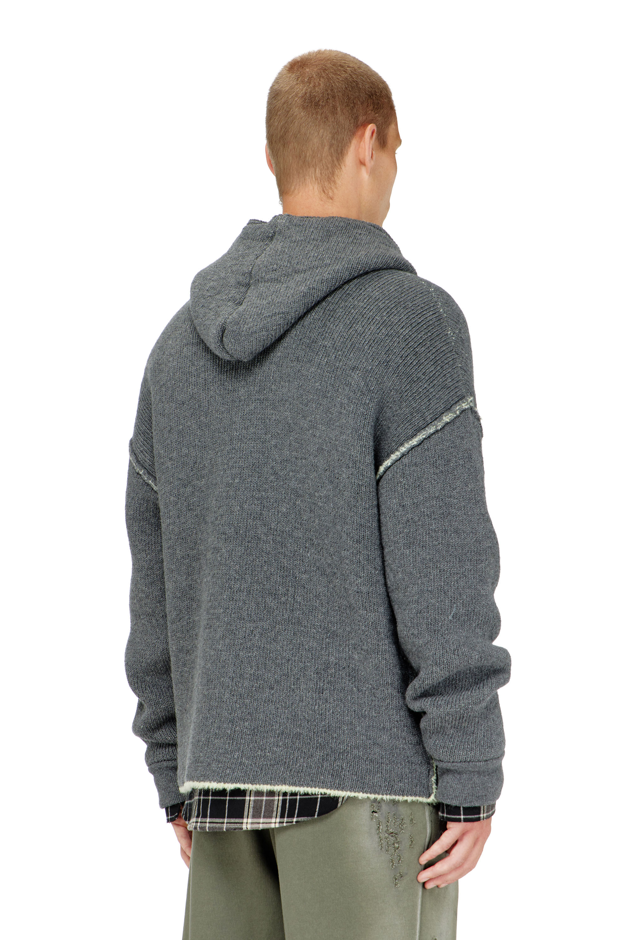 Diesel - K-BOUBBY, Sweat &agrave; capuche zipp&eacute; en maille &agrave; double texture Homme in ToBeDefined - 3