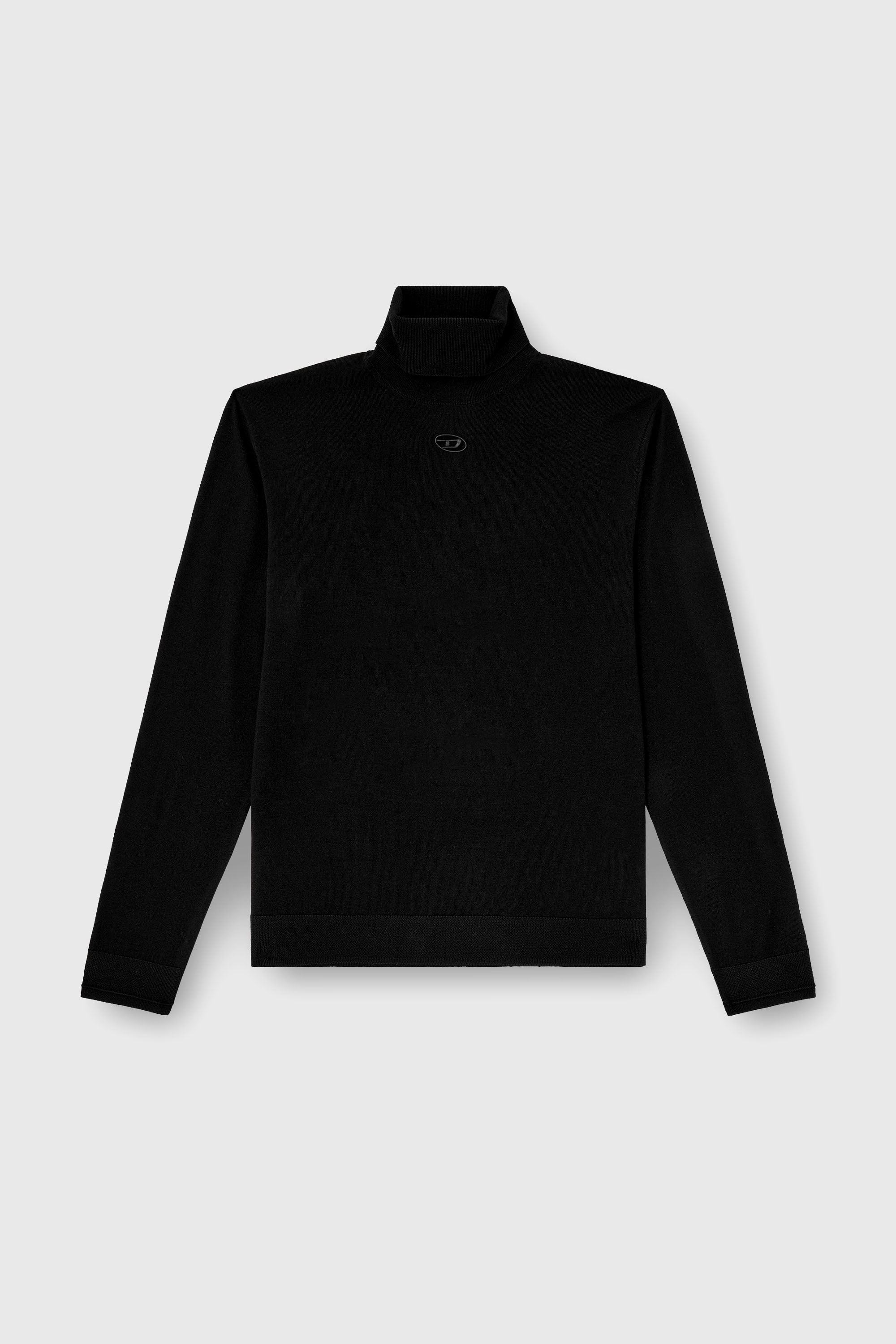 Diesel - K-VARTA, Pull &agrave; col roul&eacute; en laine avec logo ajour&eacute; Homme in Noir - 2