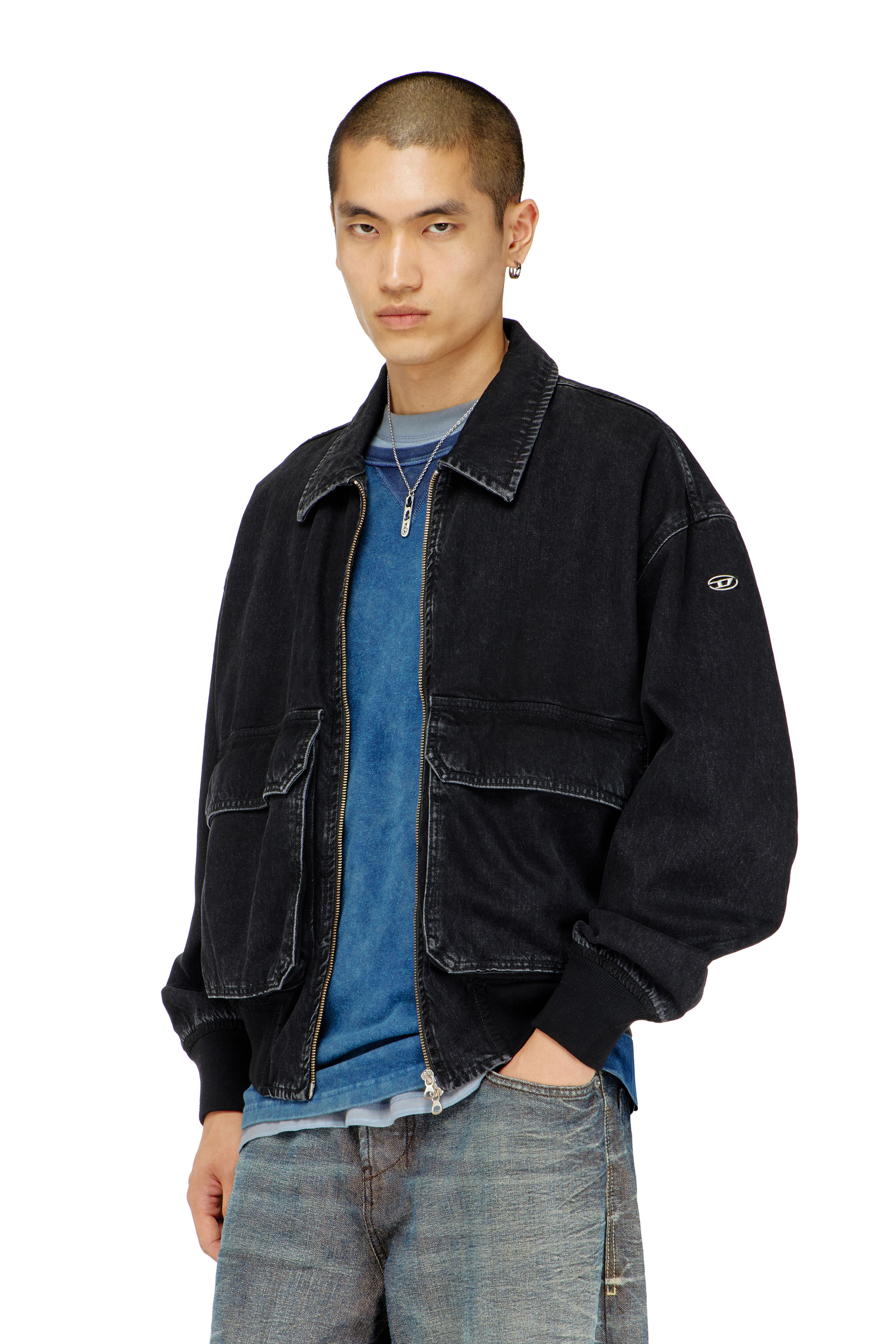 Diesel - D-KURZ, Veste en denim Mixte in Noir - 3