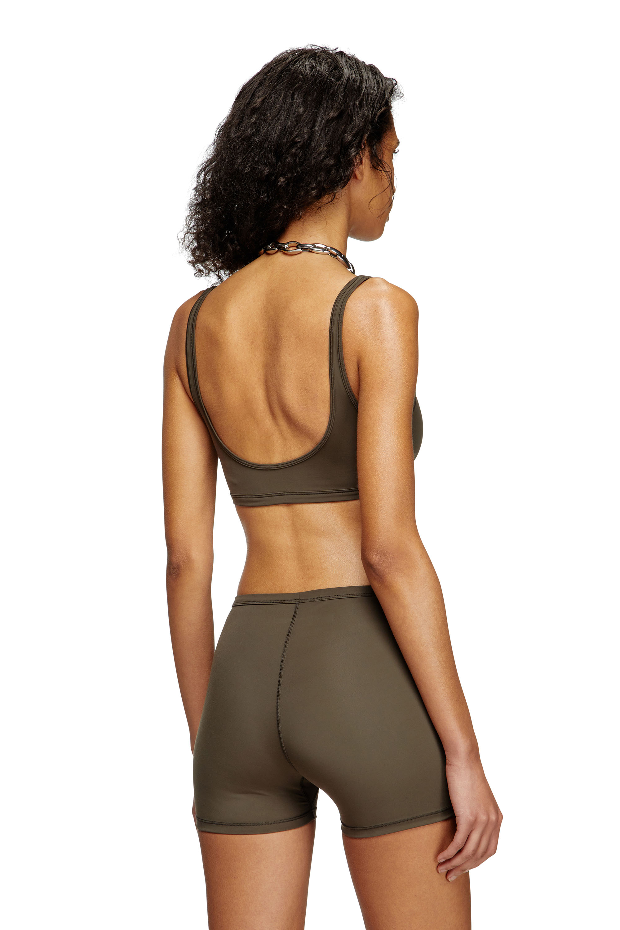 Diesel - CHELSEA-UTLT, Brassière de sport avec cut-out à logo Femme in Marron - 4