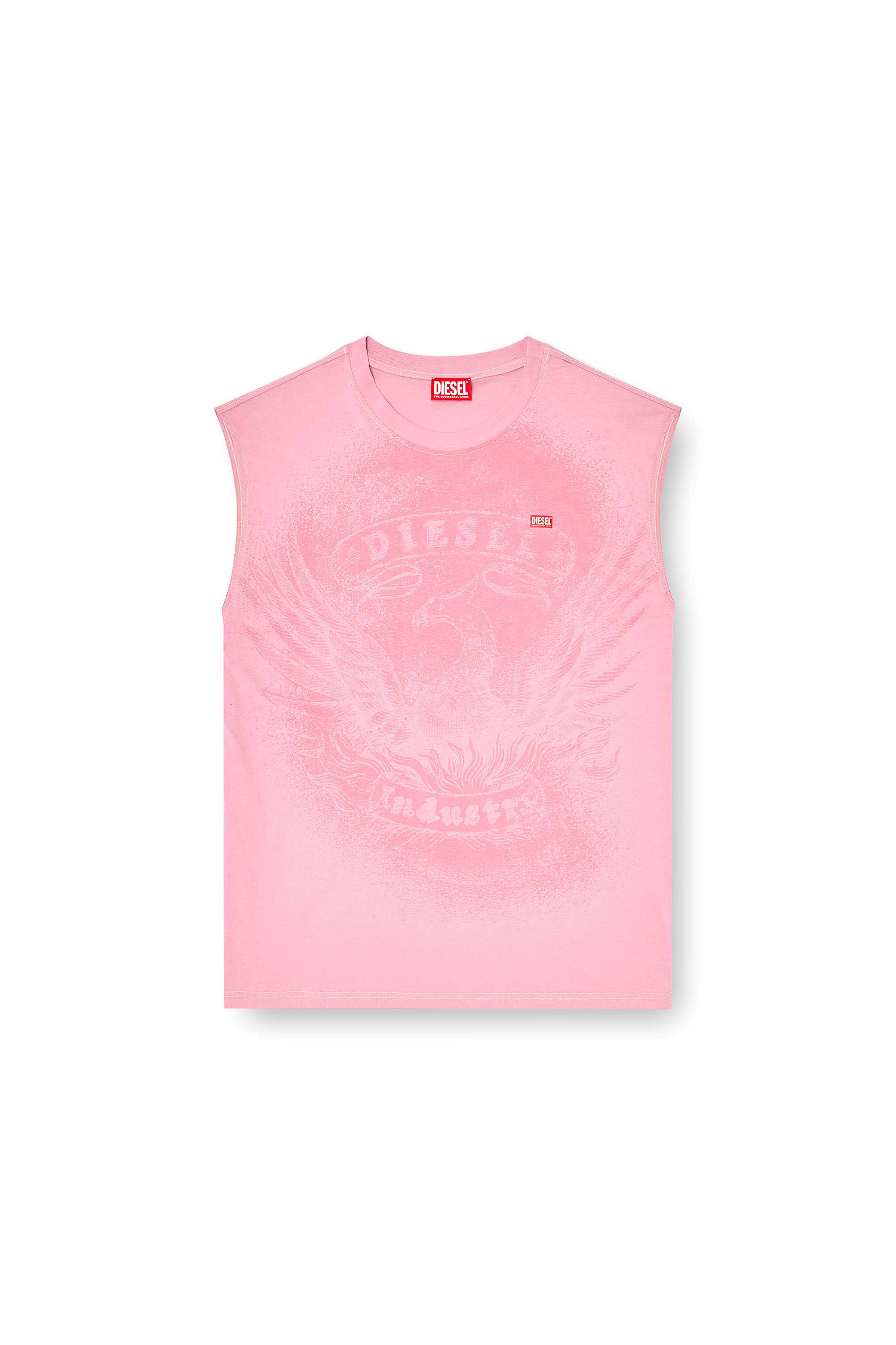 Diesel - T-BOXT-SL-NOTCH, D&eacute;bardeur en coton avec motif ton sur ton Homme in Rose - 3