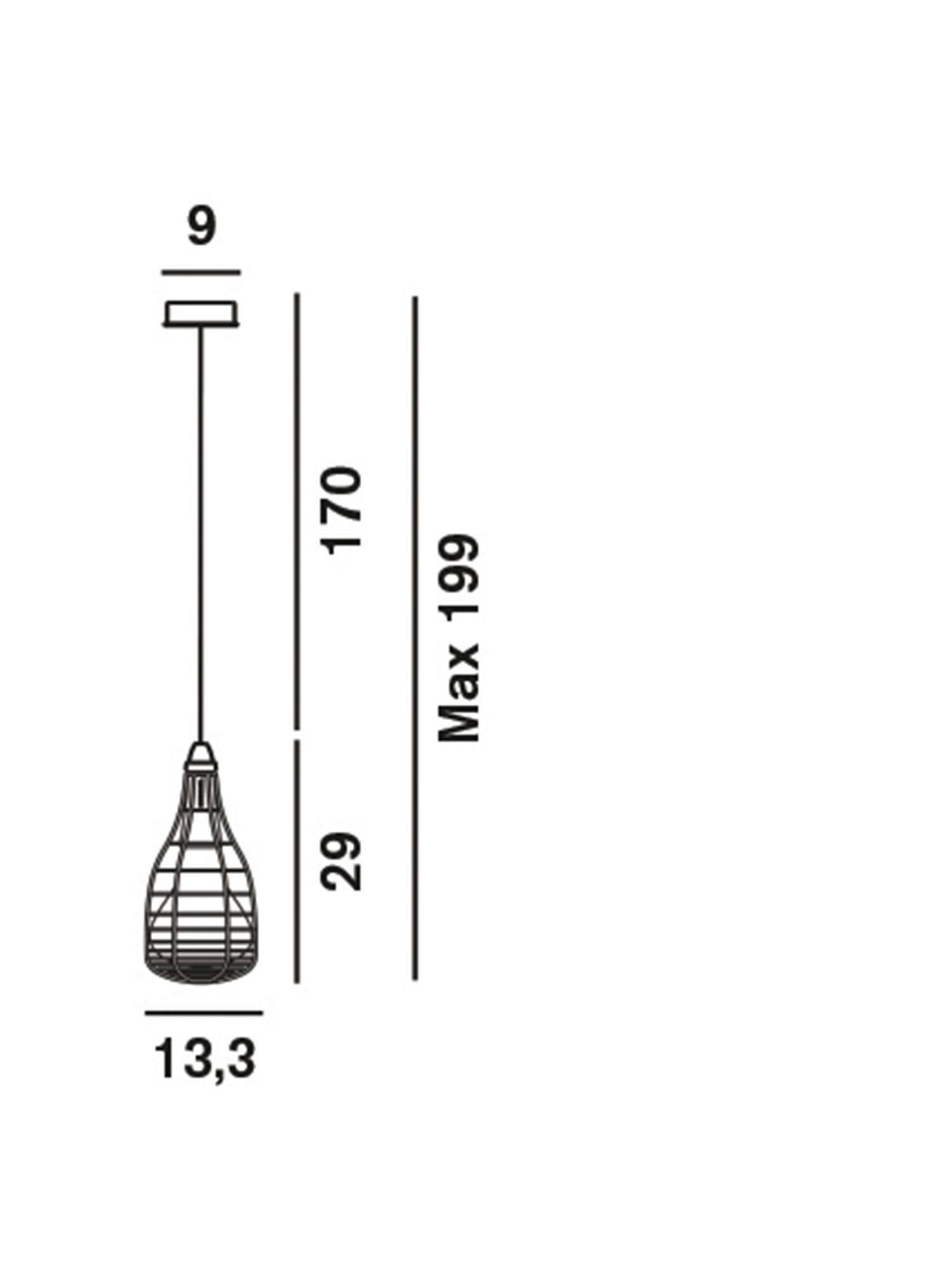 Diesel - CAGE SOSPENSIONE MIC, Suspension avec cage d&eacute;corative Mixte in Noir - 2