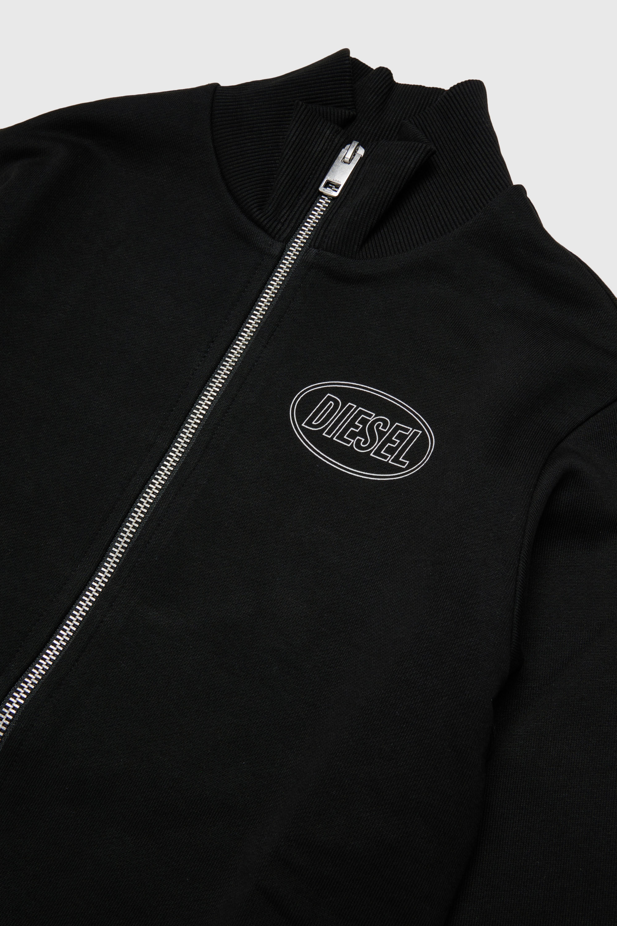 Diesel - SCIRCLEZIP OVER, Sweat-shirt en coton avec imprim&eacute; logo Homme in Noir - 3