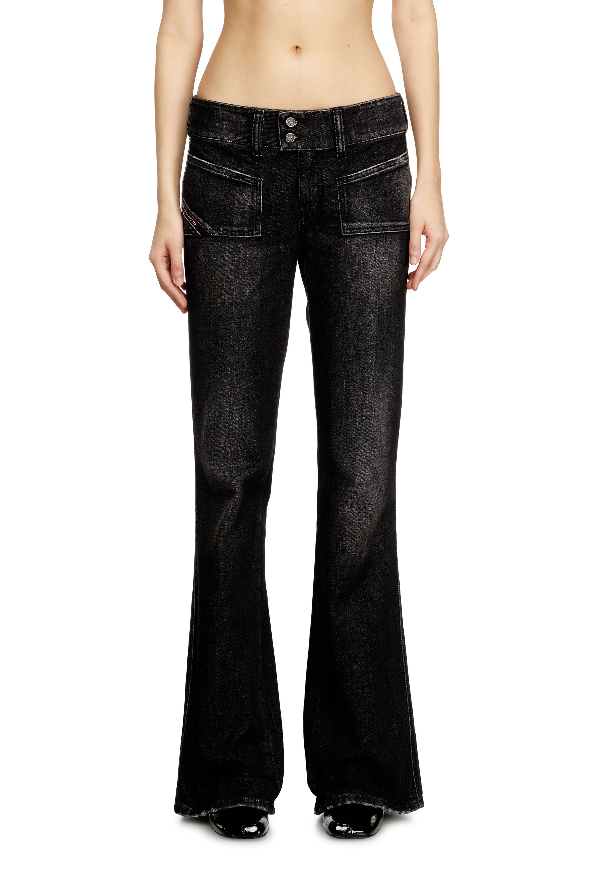 Diesel - Bootcut Jeans D-Hush 09N50 Femme, Noir/Gris foncé - Image 3
