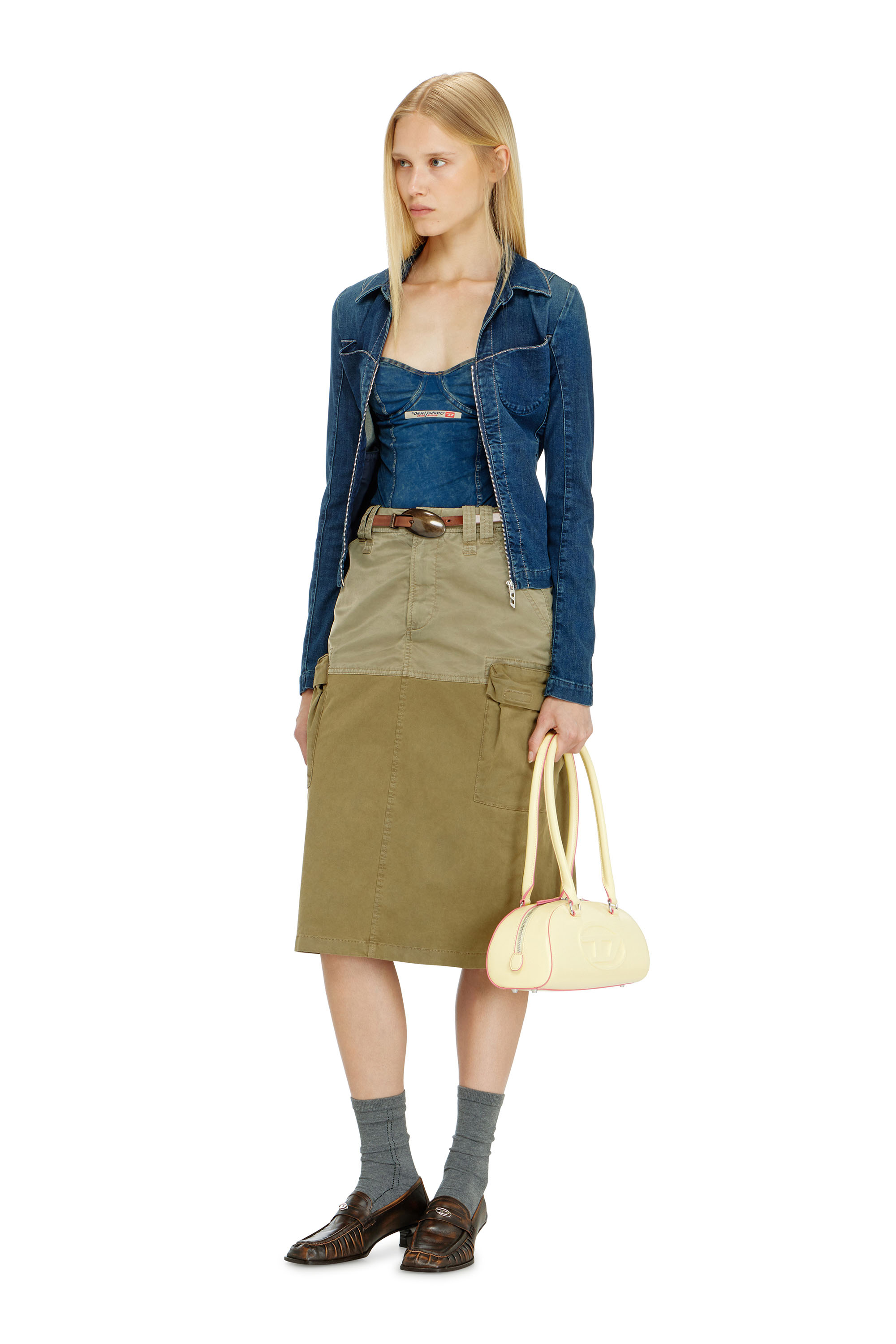 Diesel - O-DELE, Jupe cargo midi en coton et nylon Femme in ToBeDefined - 1
