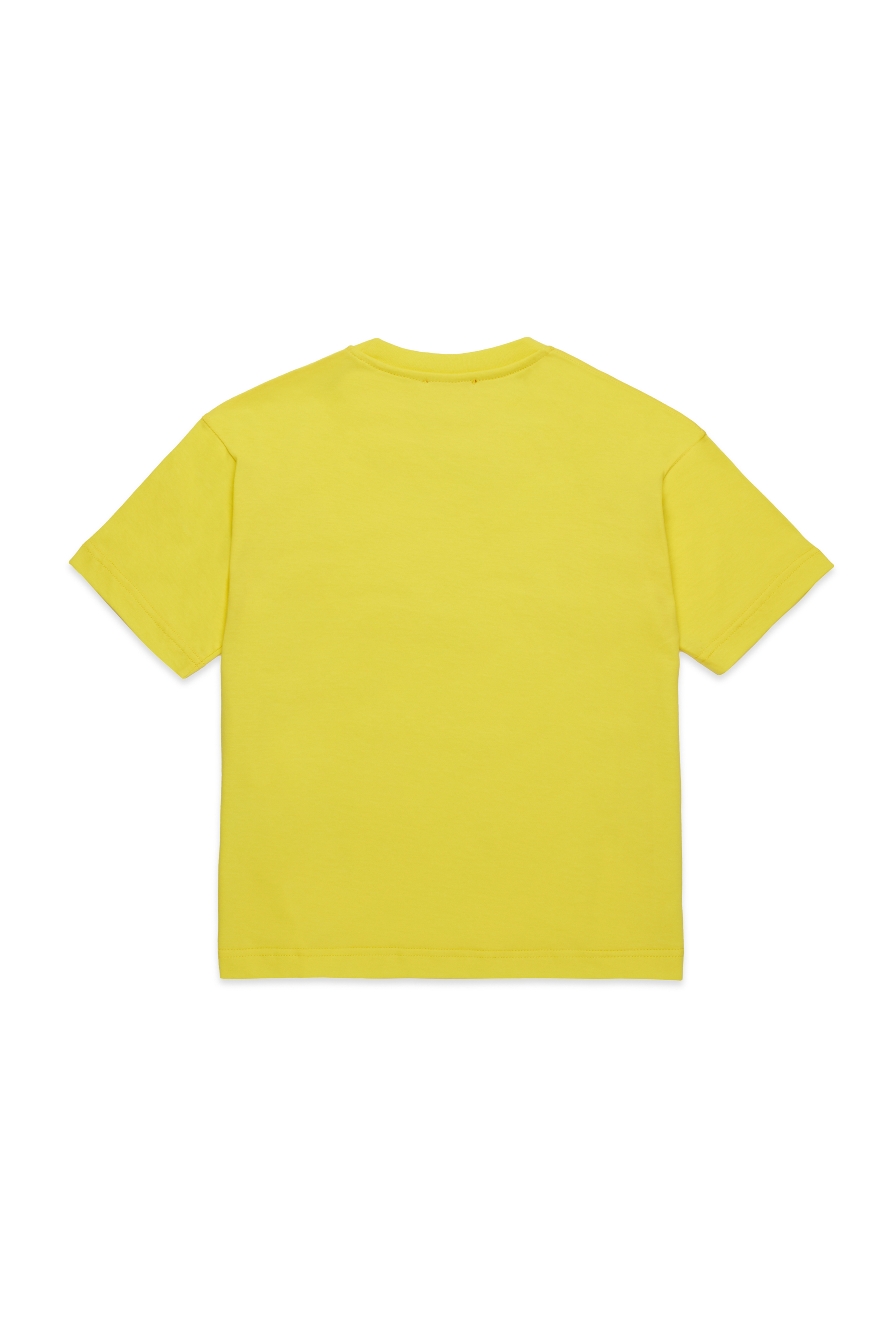 Diesel - TMARCUS OVER, T-shirt avec logo Oval D métallisé Homme in Jaune - 2