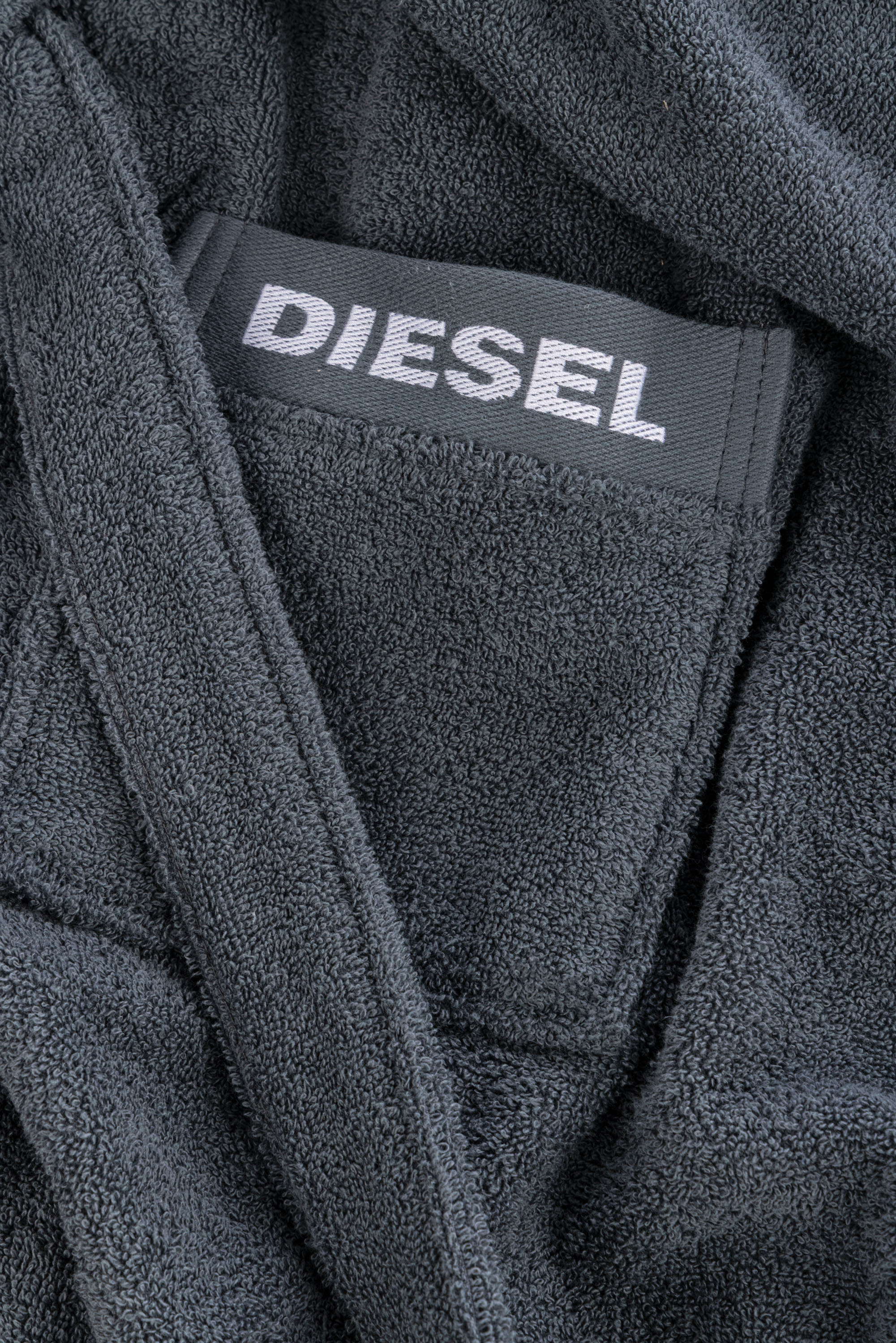 Diesel - 1015121 LOGO-COTTON BATHROBE SIZE XL/XXL, Peignoir en Éponge de Coton, Taille XL/XXL Mixte in Gris - 2