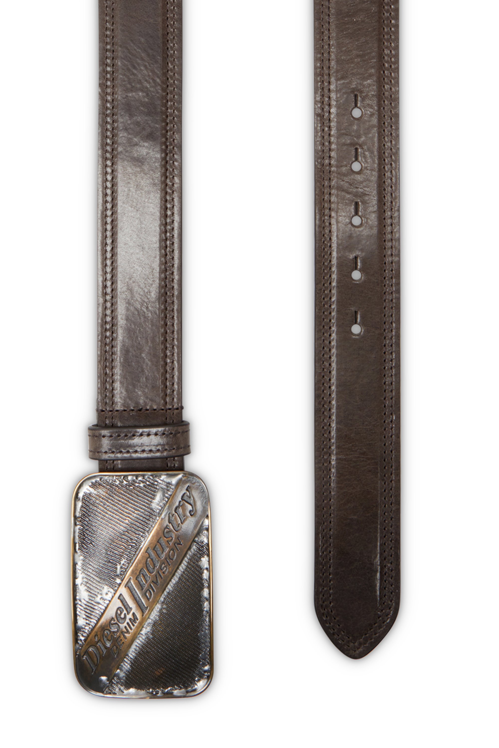 Diesel - B-INDUSTRY, Ceinture d'archives de 4 cm avec boucle effet rouille Homme in Marron - 2