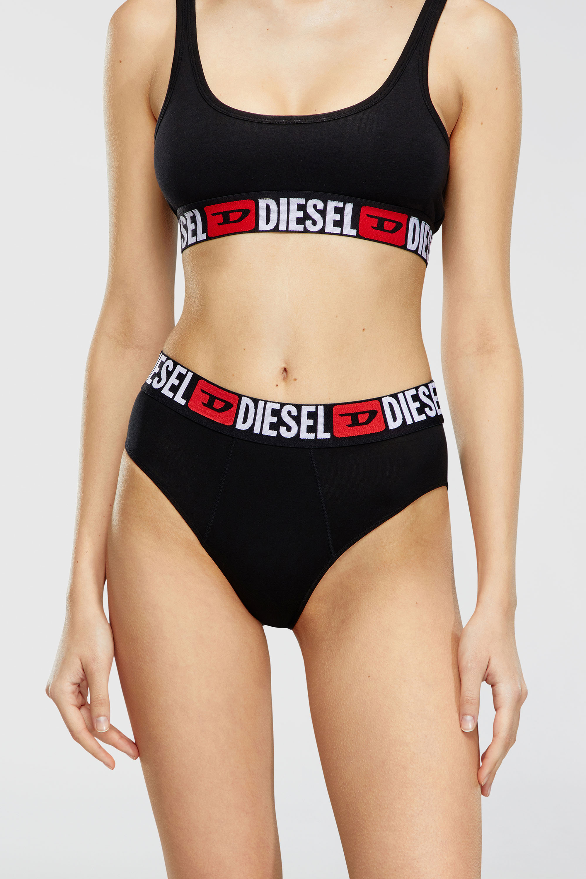 Diesel - UFPN-BLANCA-R-THREEPACK, Lot de trois culottes taille haute c&ocirc;tel&eacute;es Femme in Noir - 3