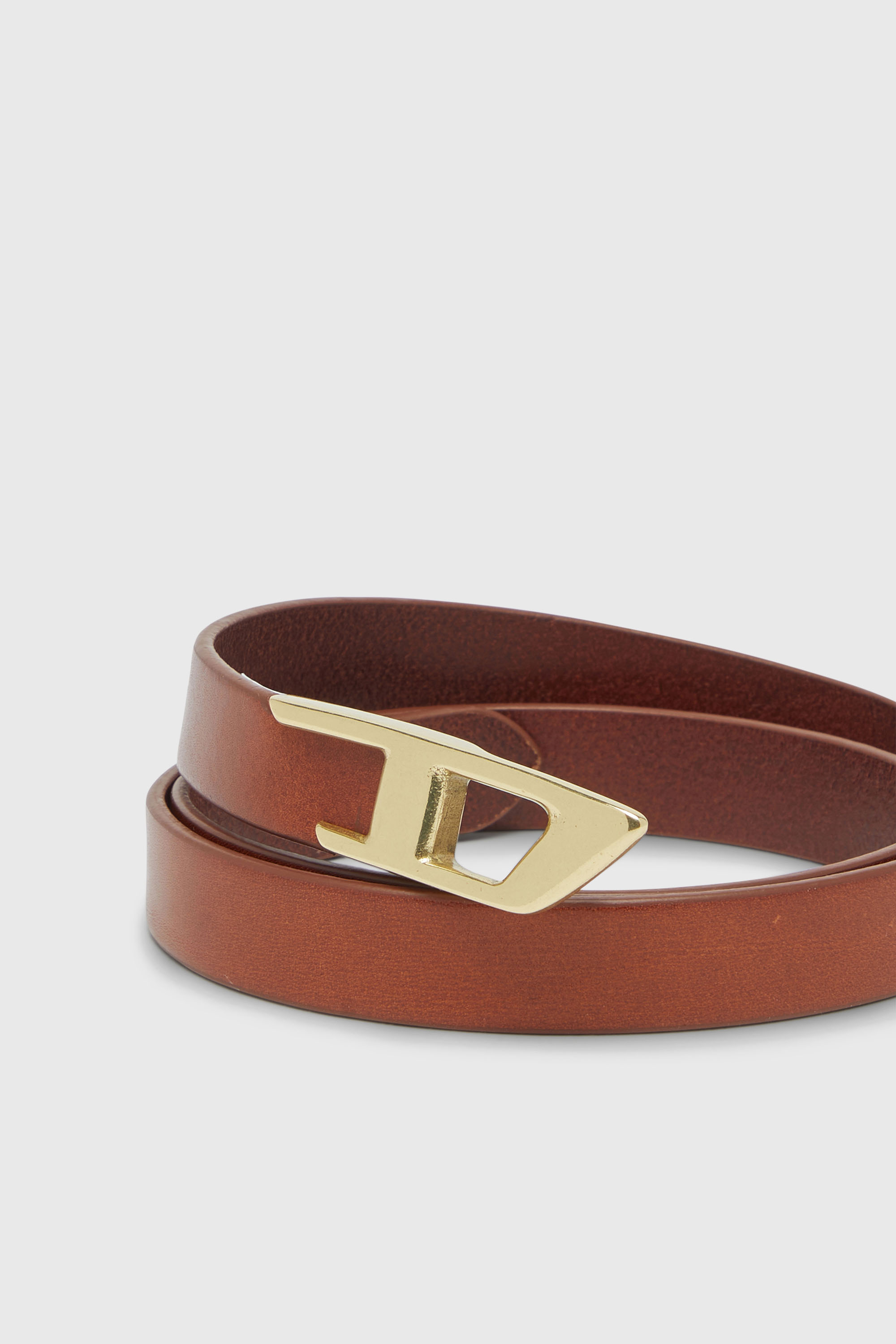 Diesel - B-D LOGO 2.0 20, Ceinture 2 cm en cuir avec boucle m&eacute;tallique D Femme in Marron - 3