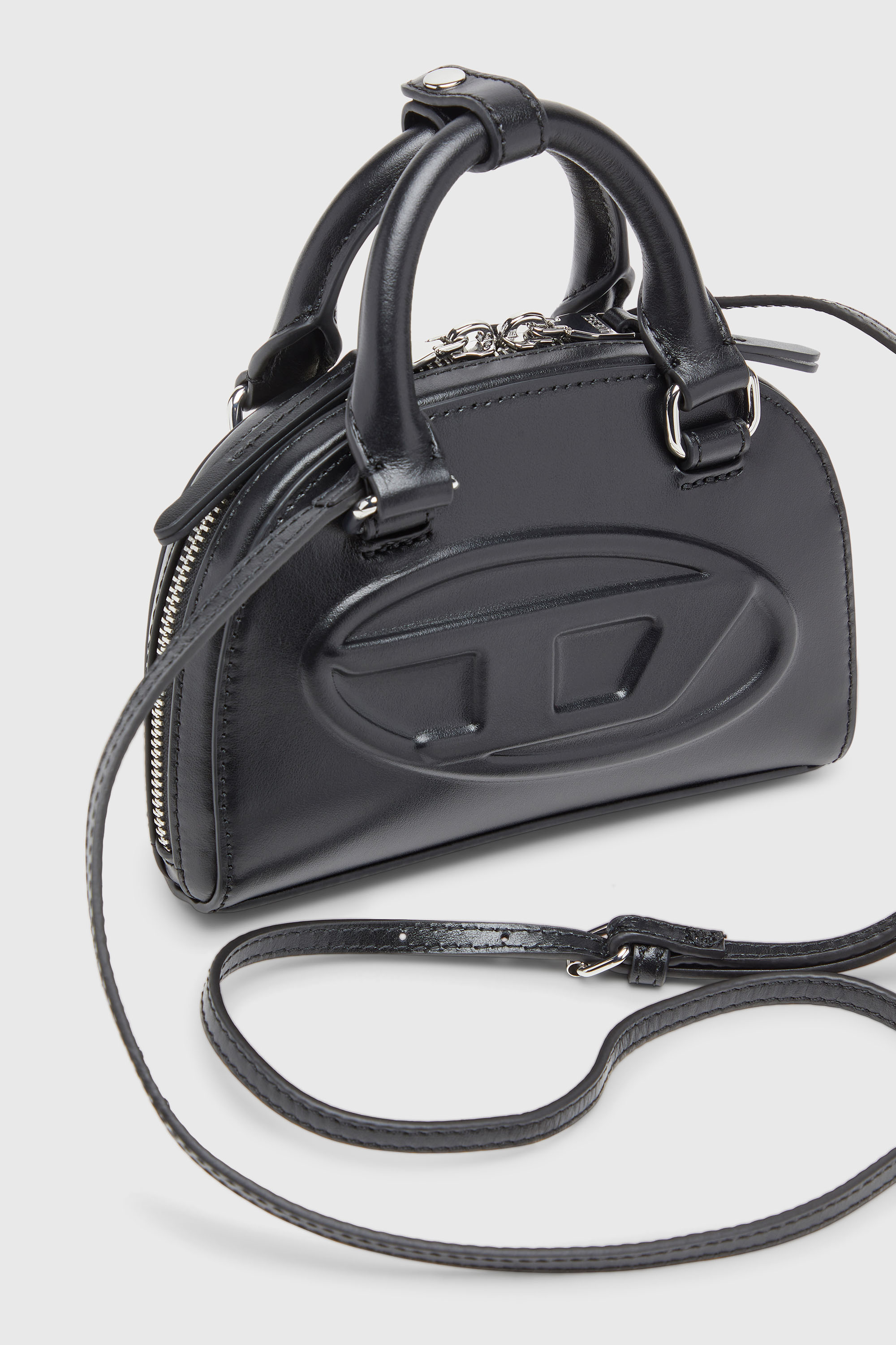 Diesel - 1DR DOME CROSSBODY XS, 1DR Dome-Slim sac bowling en cuir nappa Femme in Noir - 6