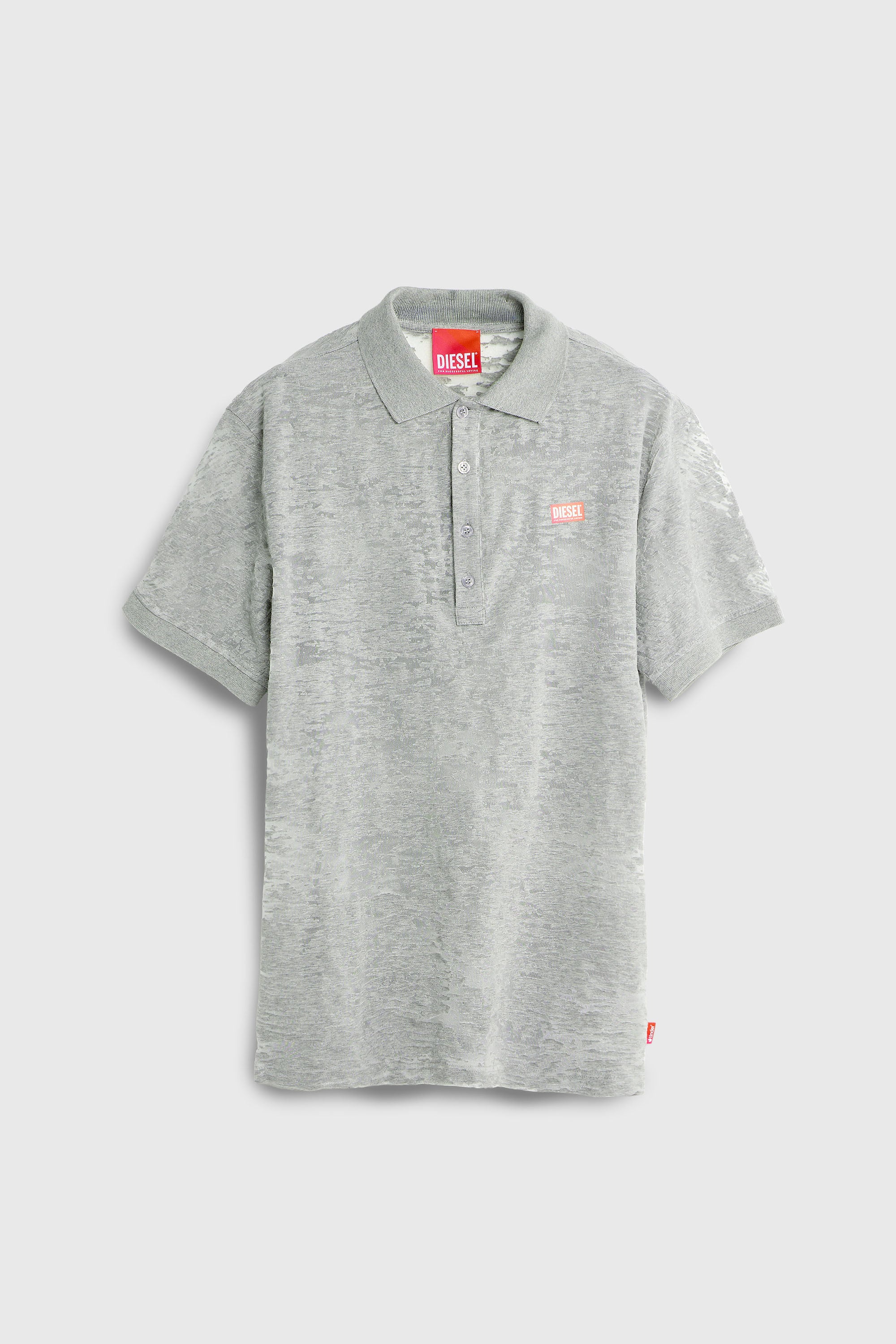 Diesel - PR-T-REJUST, Polo en jersey all-over devor&eacute; Homme in Gris - 2