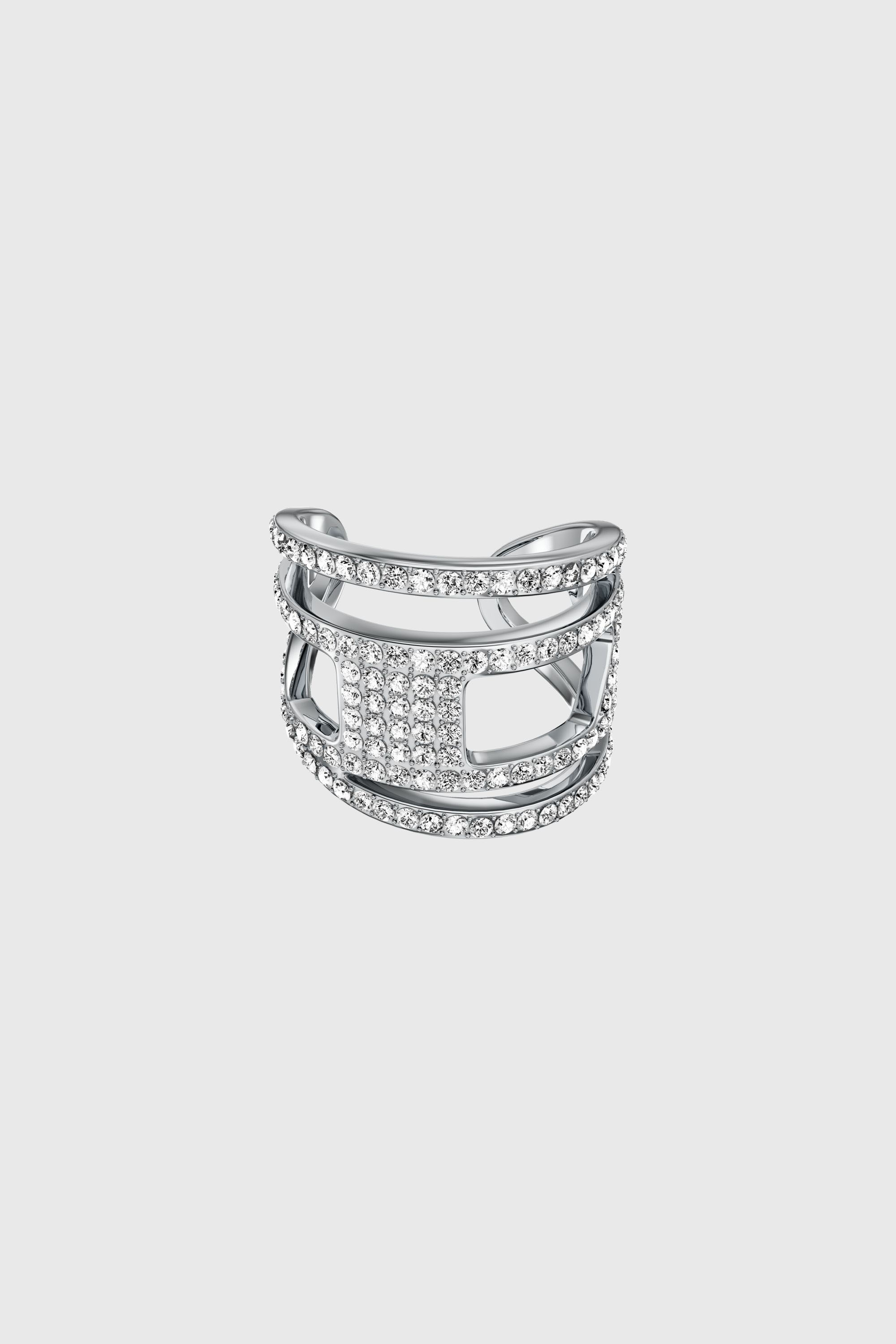 Diesel - DX1705040 JEWELLERY, Unisex's Stainless steel glitz D band ring in Silver - 2