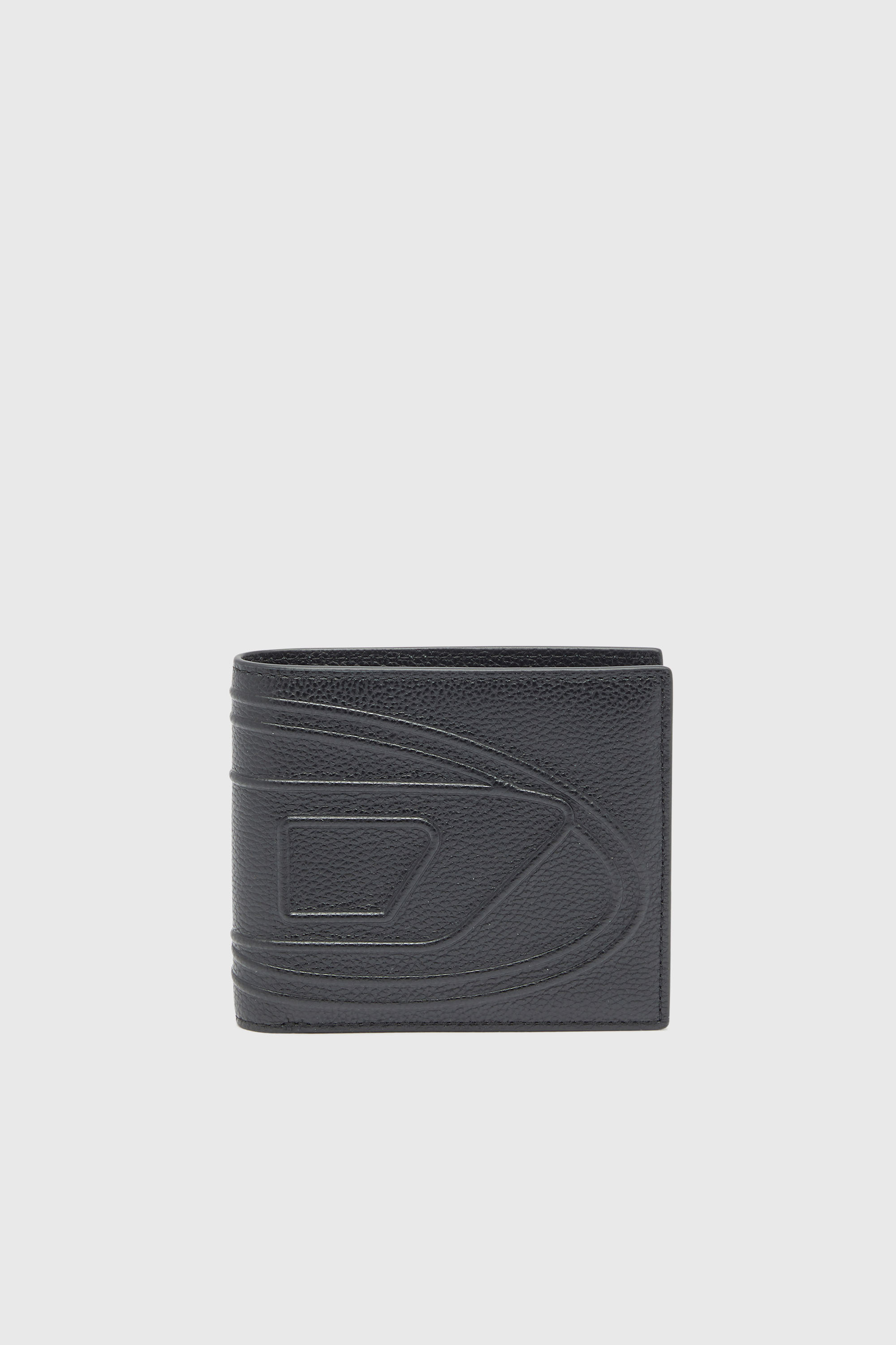 Portefeuille &agrave; deux volets en cuir grain&eacute;