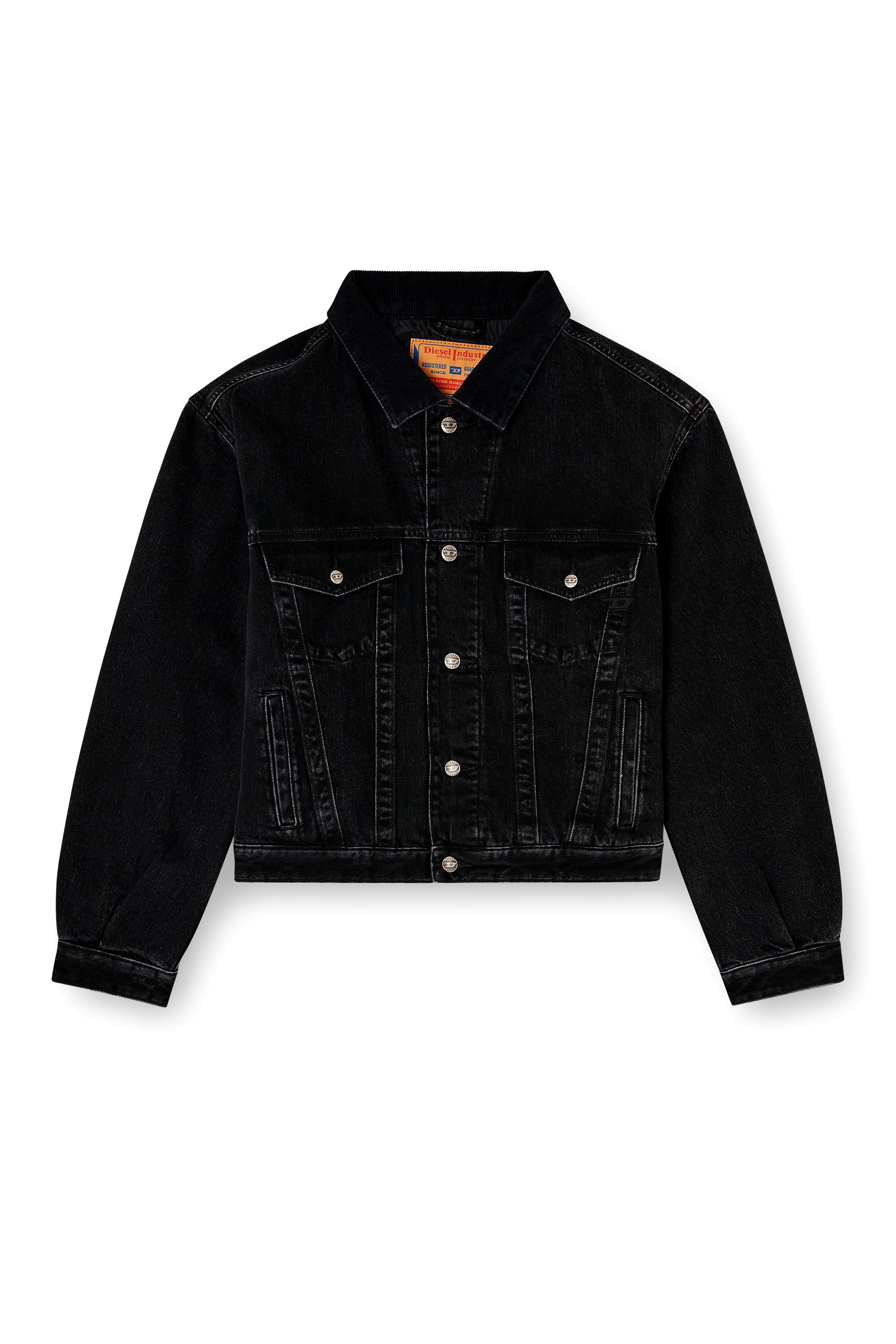 Diesel - D-RANGER-T, Veste rembourrée de camionneur en denim Mixte in Noir - 4
