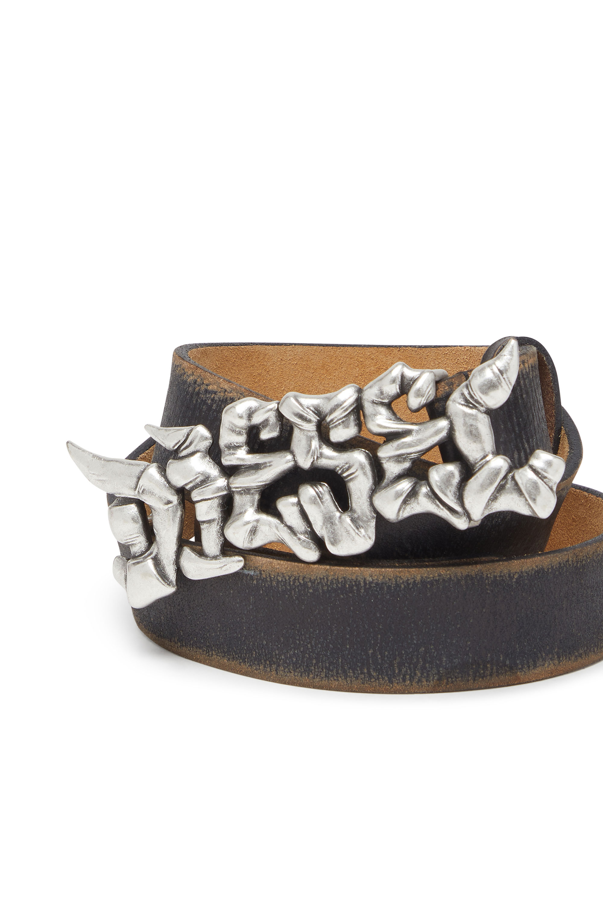 Diesel - B-GRAFFITI, Ceinture de 3,5 cm en cuir traité avec boucle style graffiti Mixte in Polychrome - 3