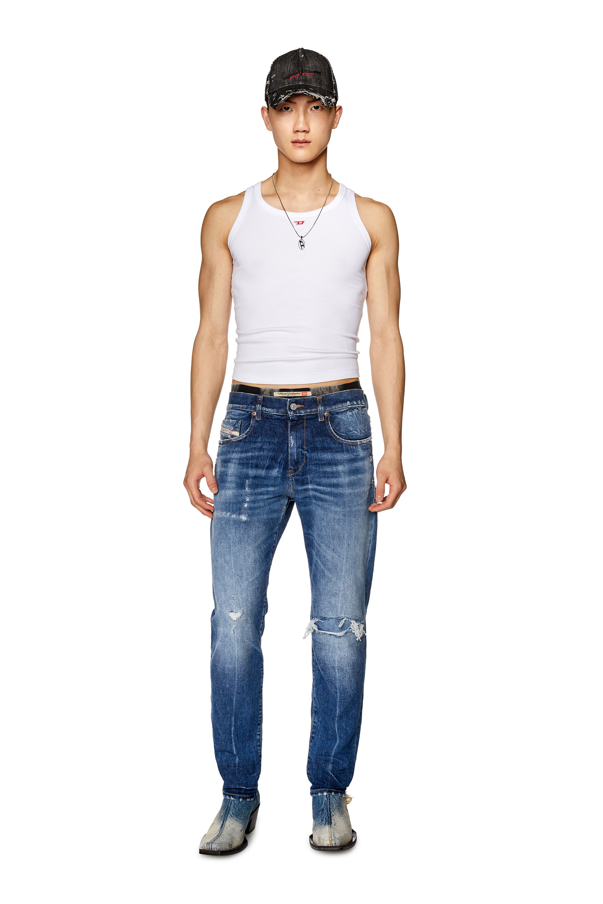 Diesel - Slim Jeans 2019 D-Strukt 09G15, Bleu moyen - Image 1