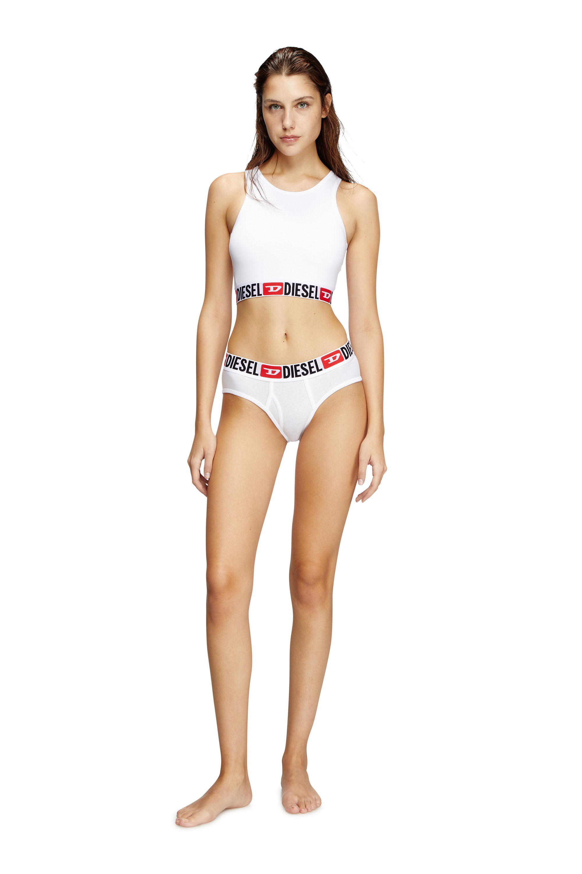 Diesel - SANDRA-D-CORE, Soutien-gorge sport avec bande à logo Femme in Blanc - 1