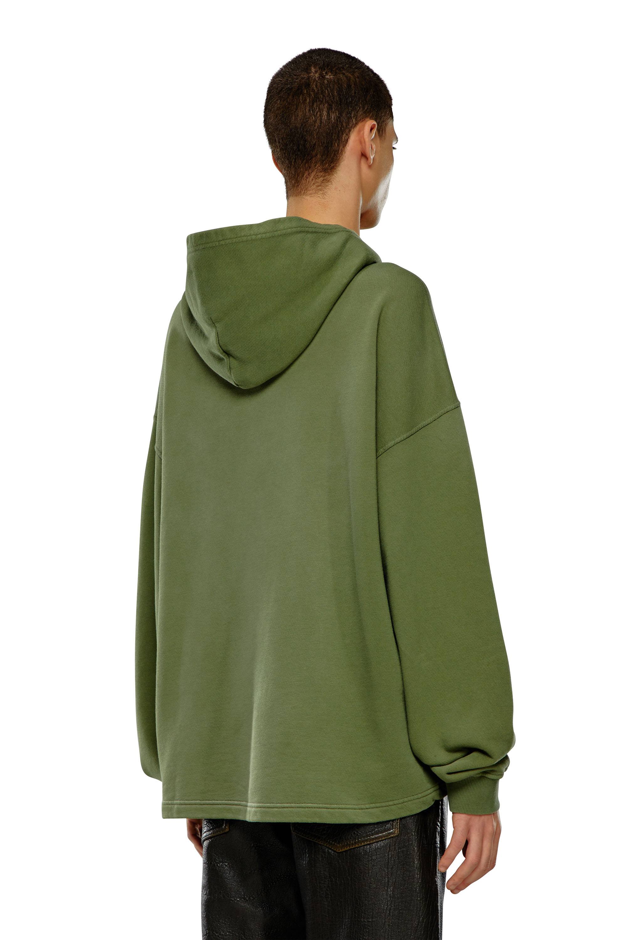 Diesel - S-BUNT-HOOD, Sweat-shirt à capuche avec imprimé Diesel Design Studio Homme in Vert - 4