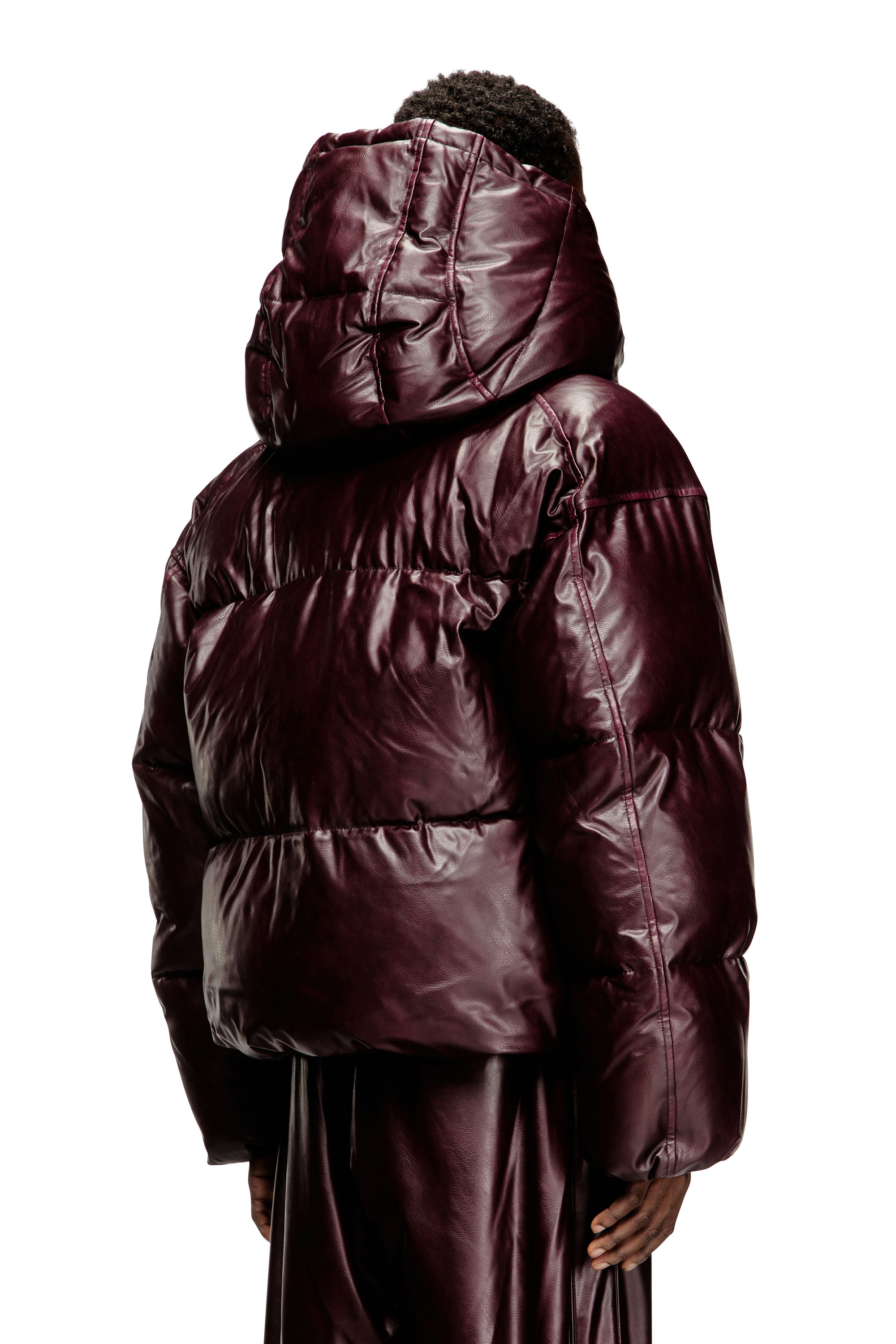 Diesel - FR-W-MYLEY, Doudoune à capuche burgundy Homme in Rouge - 4