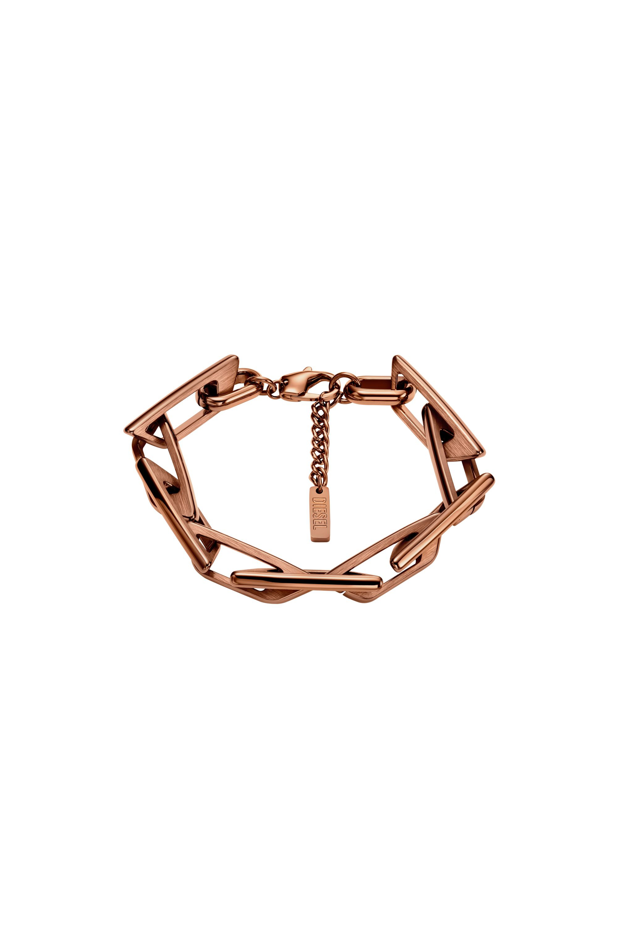 Diesel - DX1645200 JEWELLERY, Bracelet en chaîne en acier inoxydable Mixte in Marron - 1