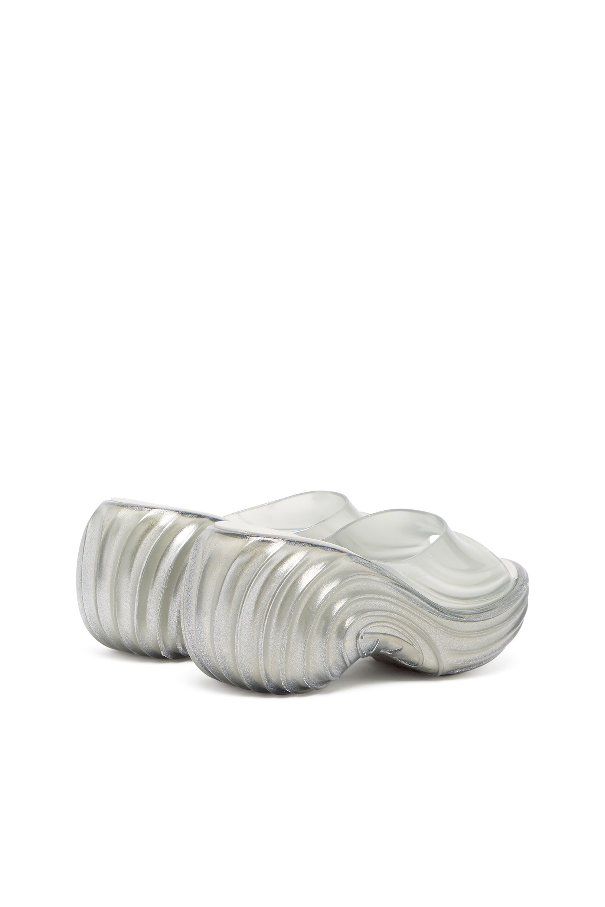 Diesel - MELISSA QUANTUM PLATFORM, Woman's Platform mule in Melflex&reg; in Silver - 3