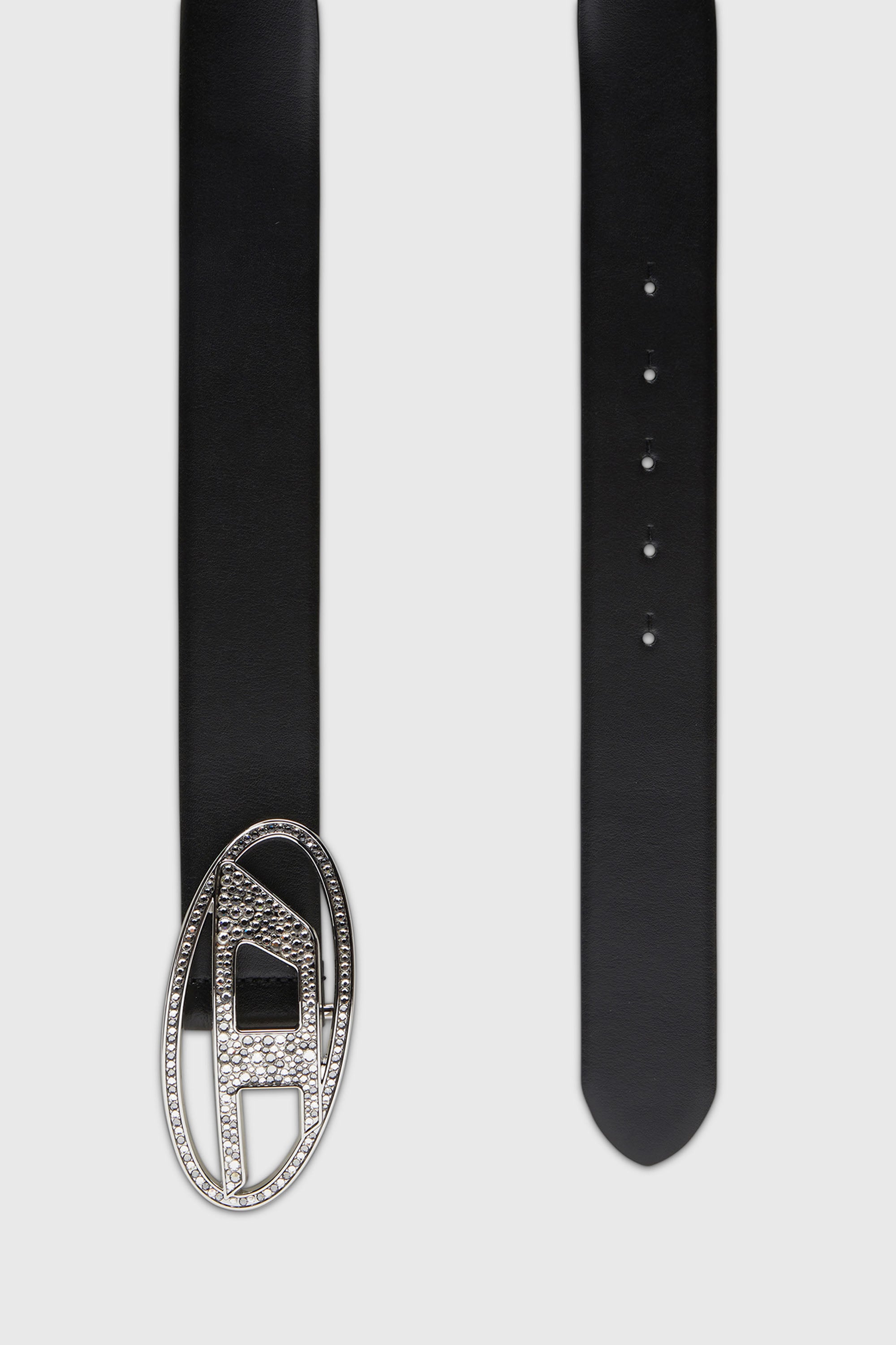 Diesel - B-1DR STRASS, Ceinture 4 cm en cuir avec boucle en cristal Femme in Noir - 2