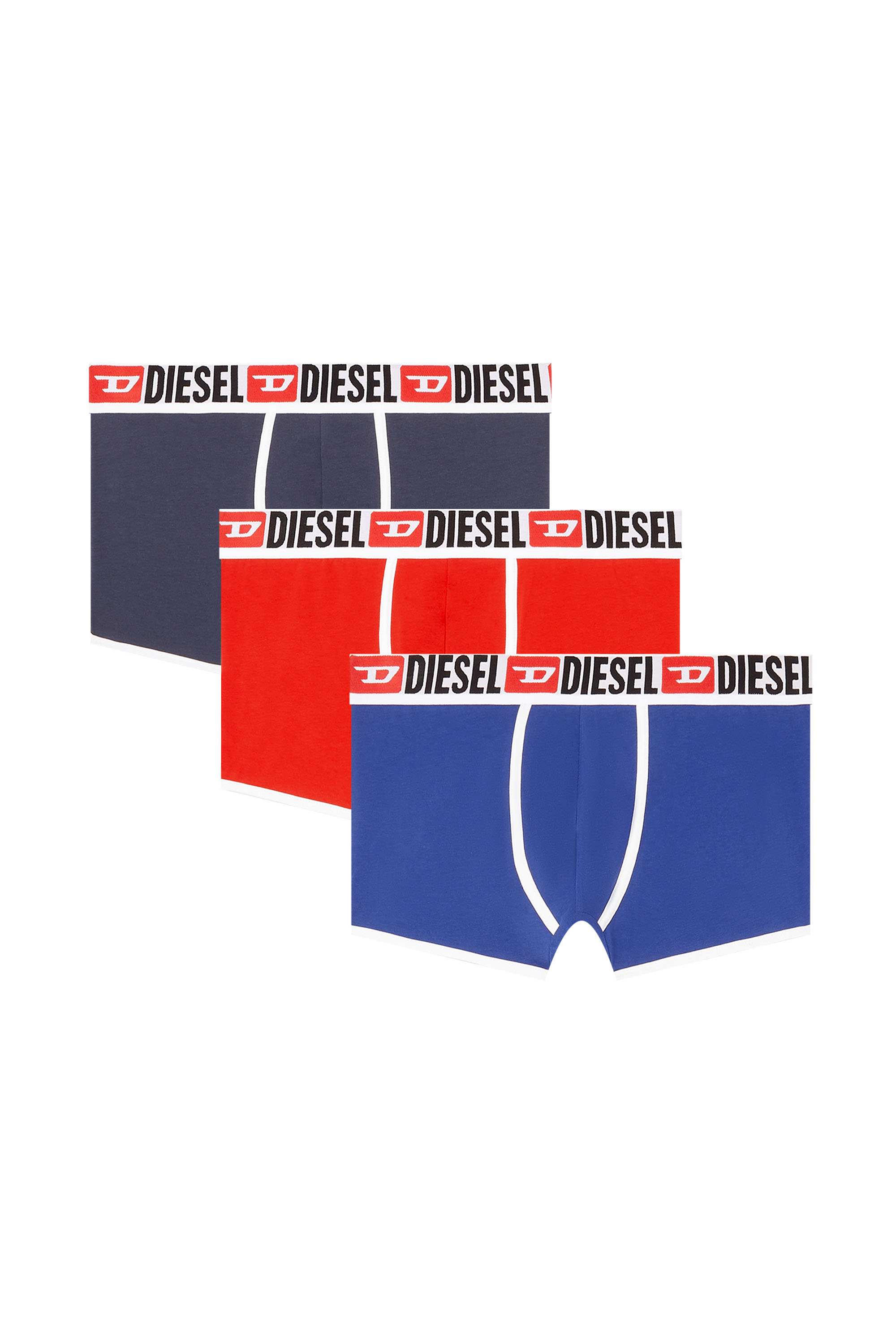 Diesel - DANILO-D-CORE-3PACK, Lot de 3 boxers en coton stretch avec bordure Homme in Rouge - 1