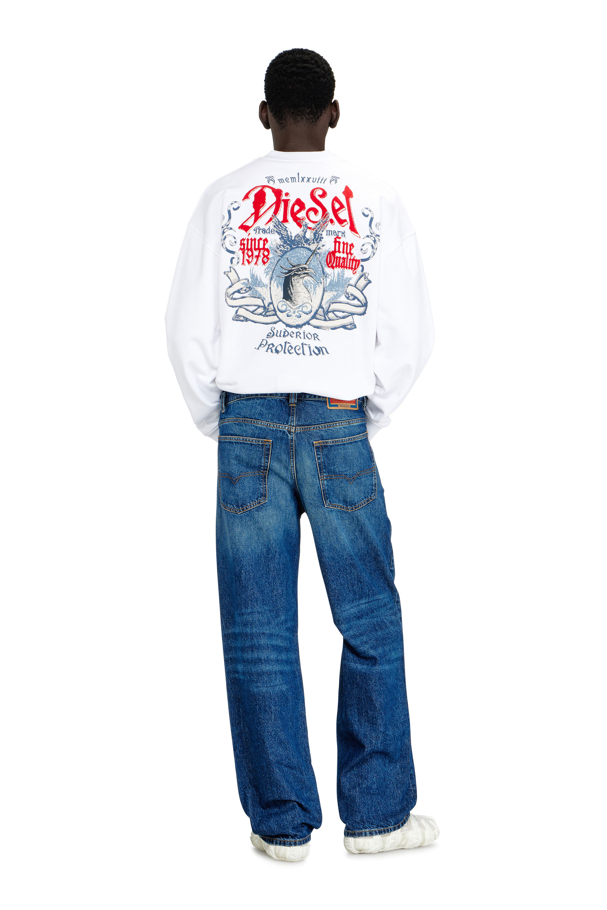 Diesel - Relaxed Jeans 2001 D-Macro 09I27 Homme, Bleu moyen - Image 3