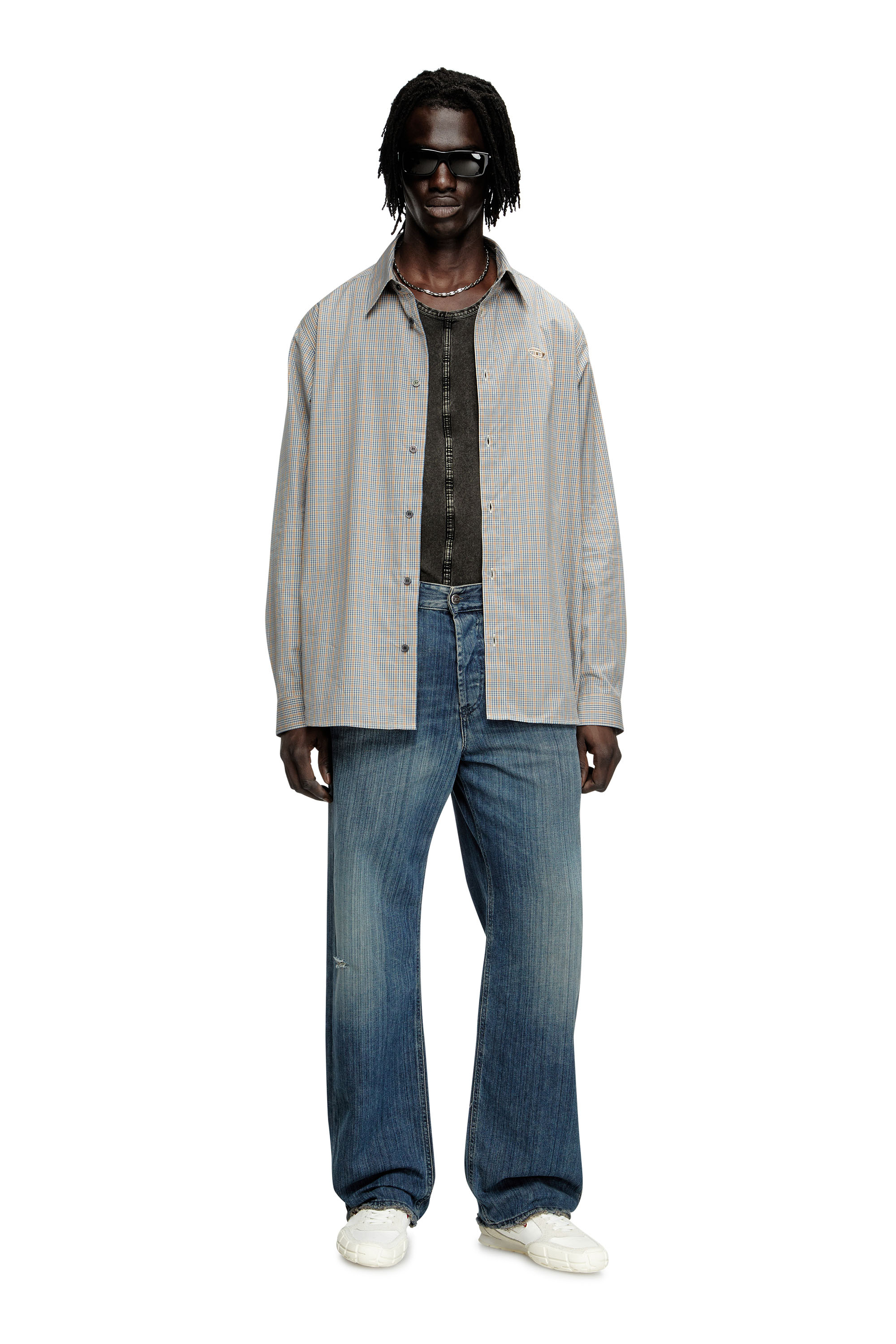 Diesel - S-SIMPLY-DLBV, Chemise à carreaux avec broderie Oval D Homme in Polychrome - 2
