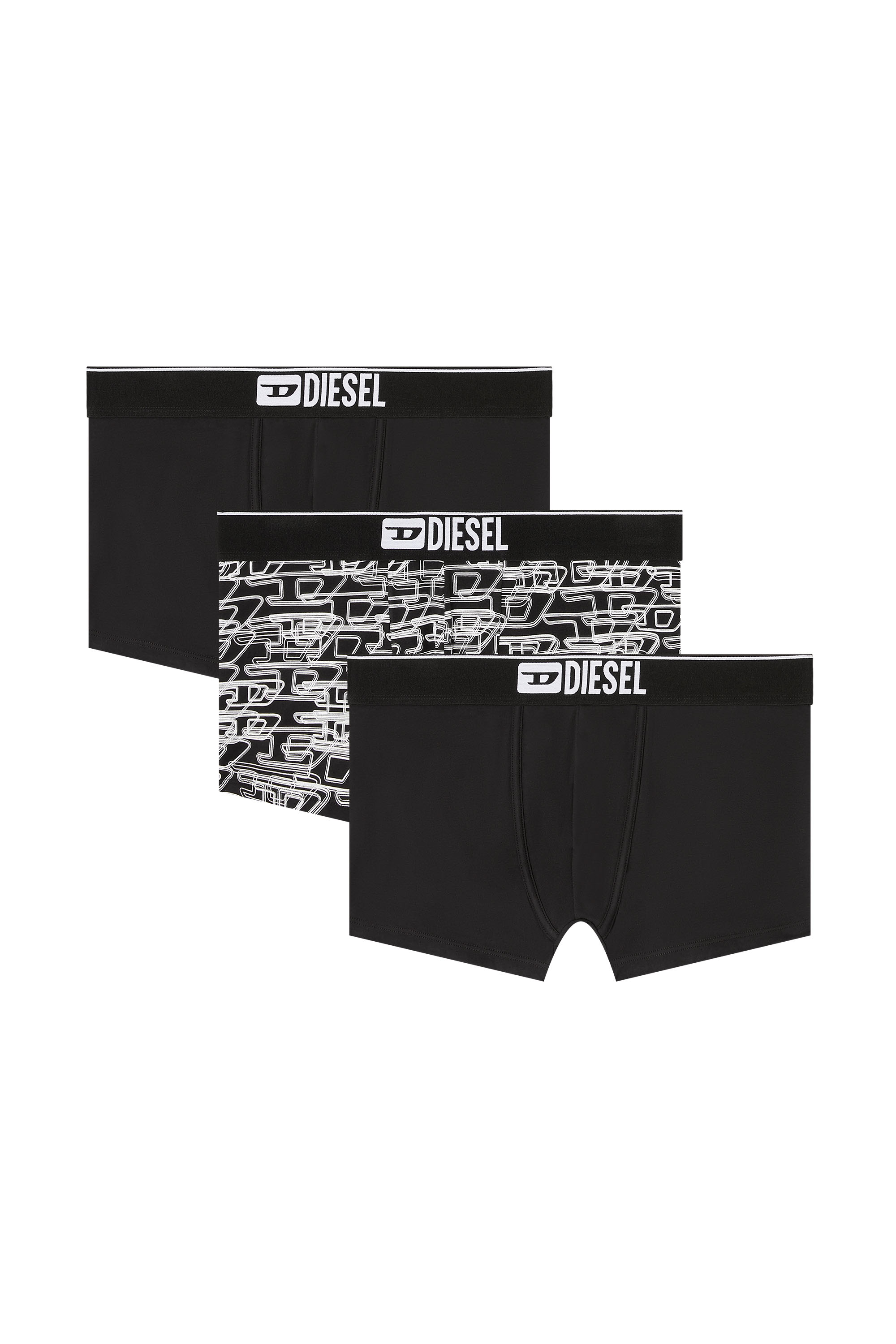 Diesel - DAMIEN-D-BOX-3PACK, Lot de 3 boxers en coton extensible avec logo Homme in Polychrome - 1