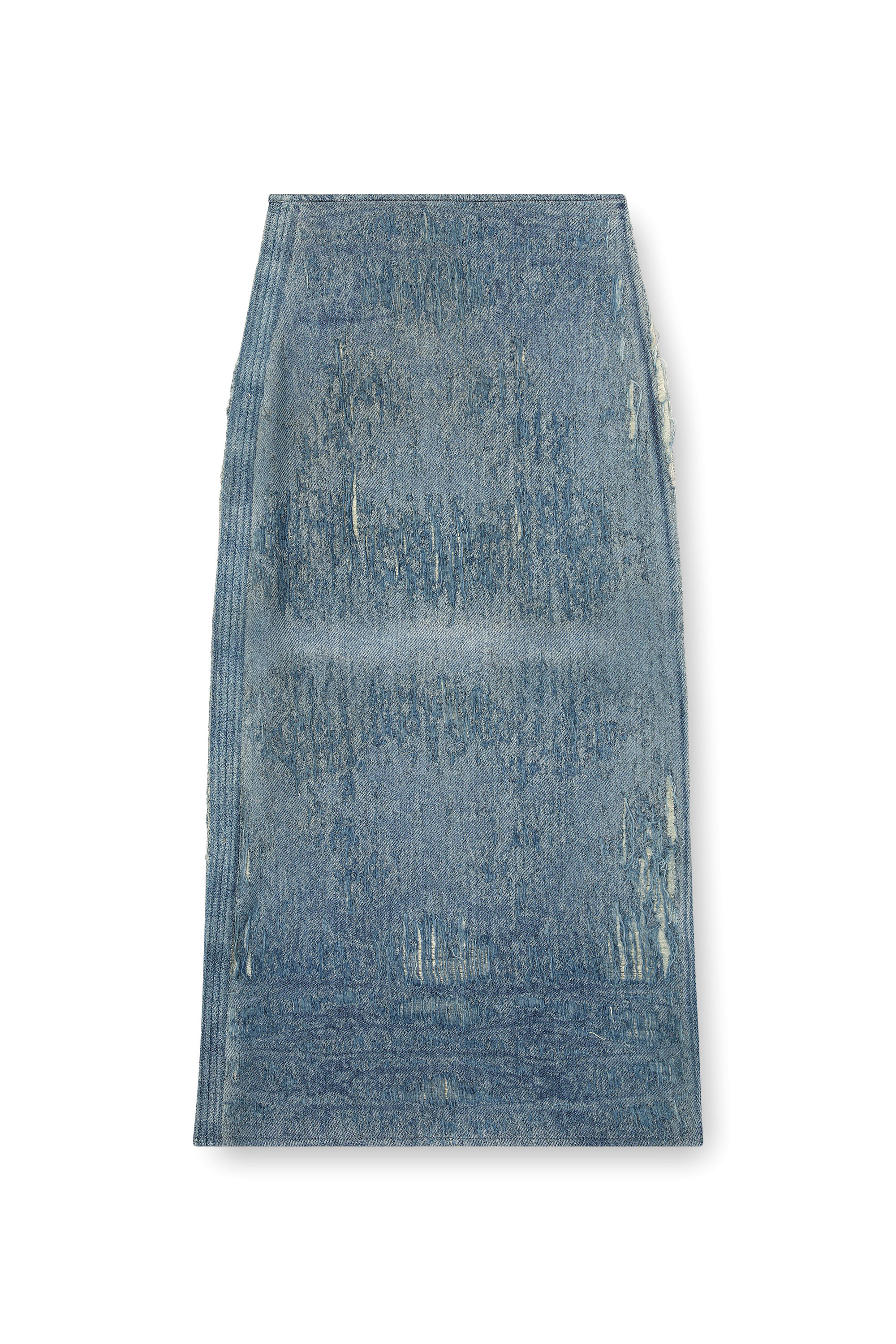 Diesel - DE-MEGAN-FSG, Jupe en denim jacquard ultra-destroyed Femme in Bleu - 2