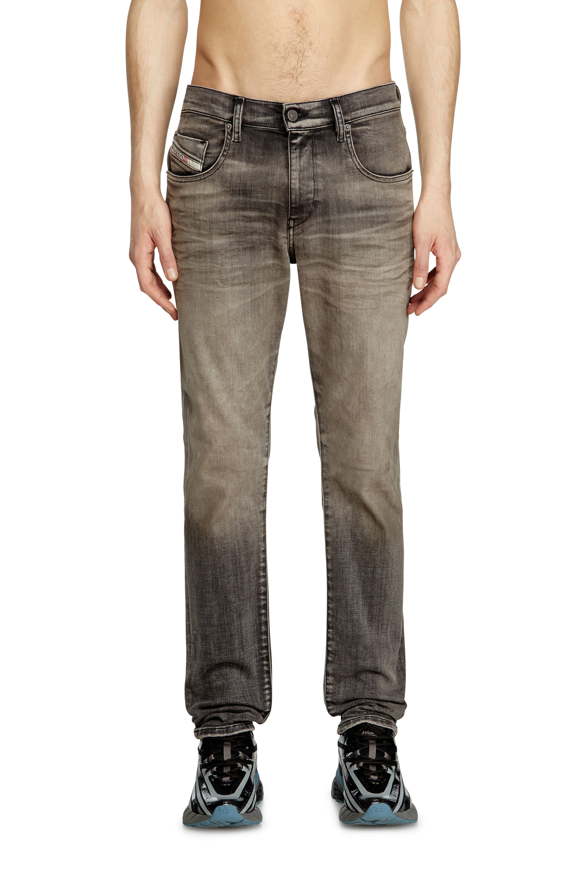 Diesel - Slim Jeans 2019 D-Strukt 09L39 Homme, Gris Clair - Image 2