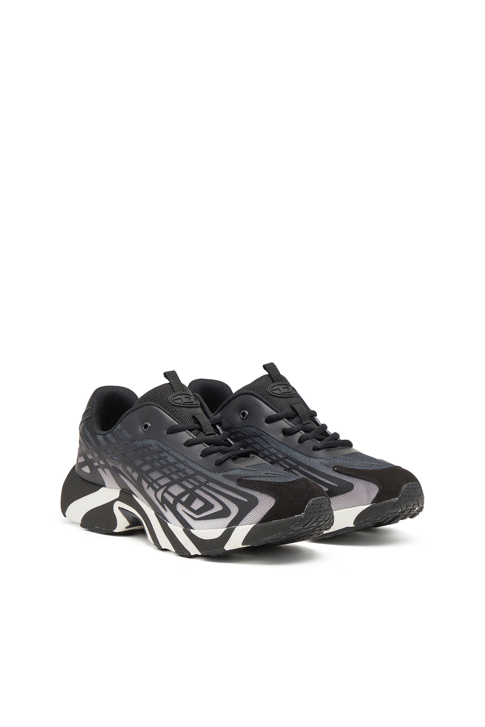 Diesel - S-D-VIT'S 500 LOW, D-Vit-Sneakers en mesh dégradé rayé Homme in Noir - 3