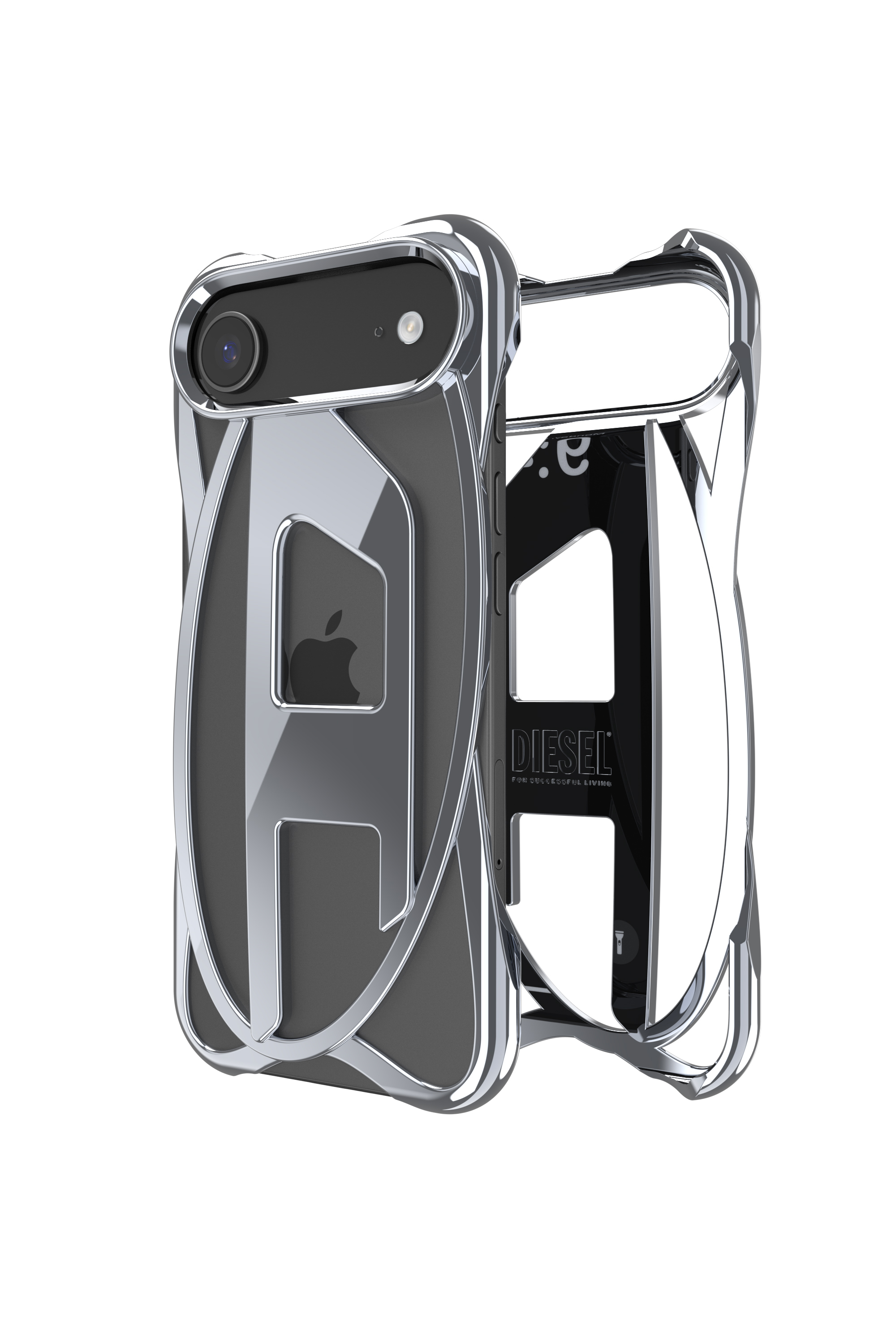 Diesel - 60444 D FRAME CASE, Étui Caged D brillant pour iPhone 17 Air Mixte in Gris - 1