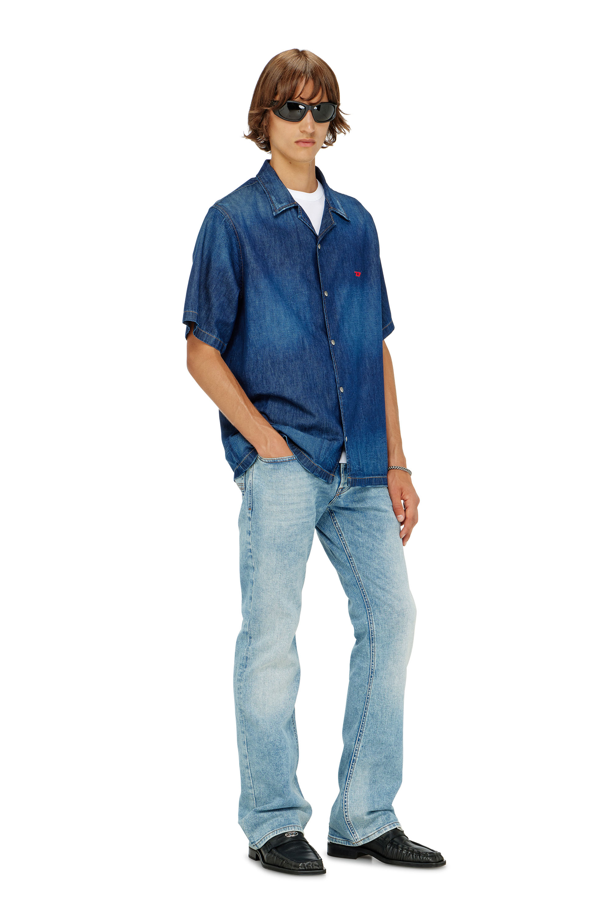 Diesel - D-NABIL-D, Chemise &agrave; manches courtes en denim Homme in Bleu - 2