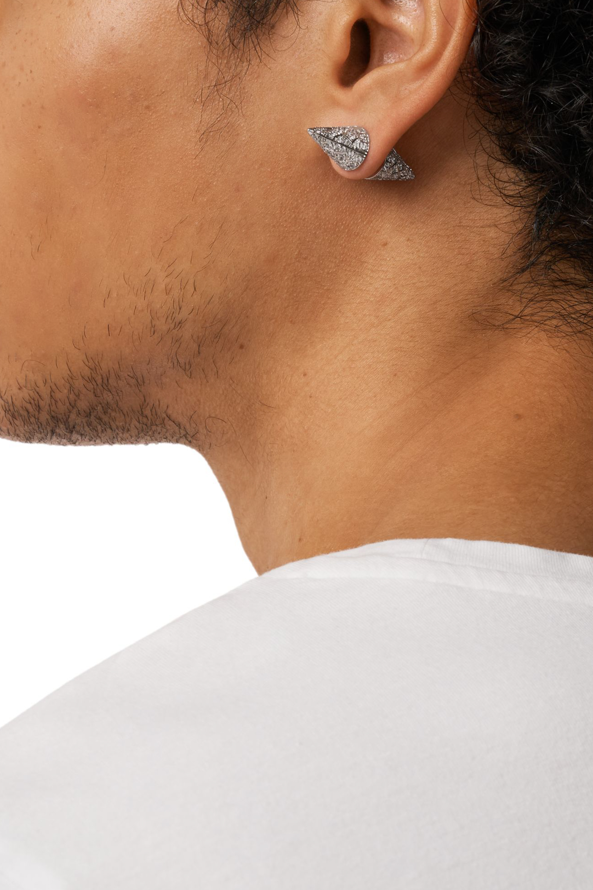 Diesel - DX1658040 JEWELLERY, Boucles d'oreilles clous en laiton ton argent&eacute; Mixte in Gris argent&eacute; - 4