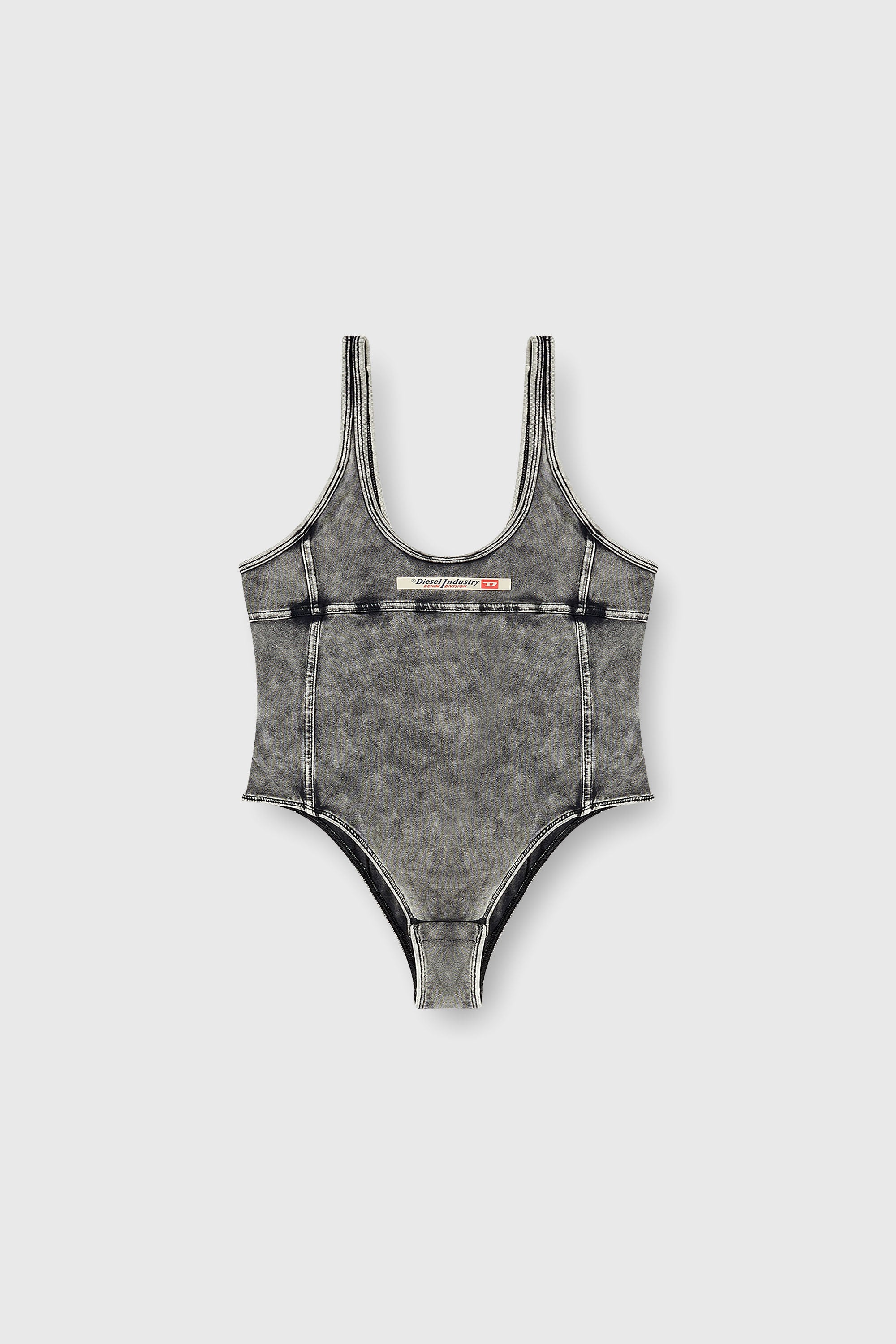 Diesel - PHOEBE-DNM, Body en jersey effet denim Femme in Gris - 2