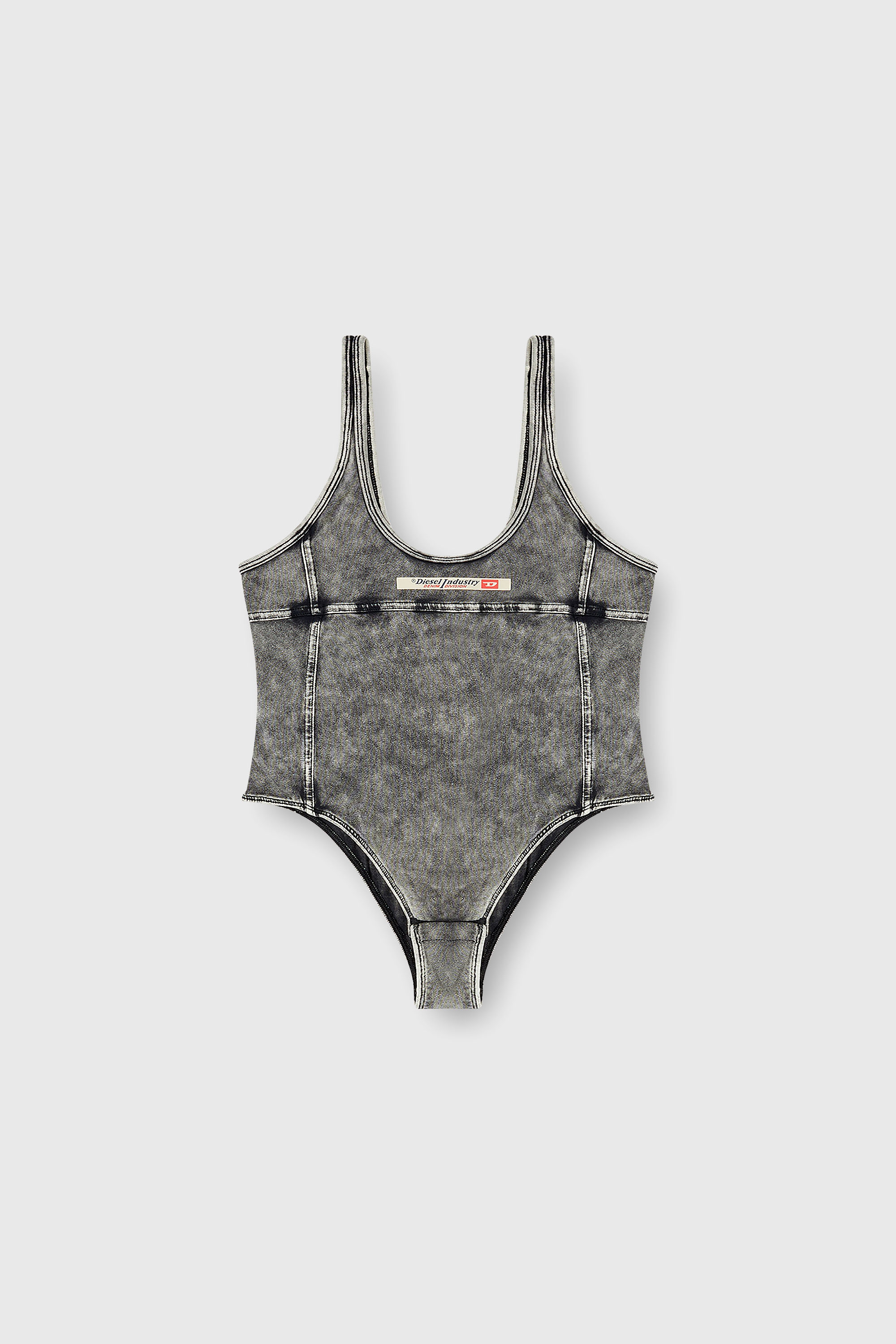 Diesel - PHOEBE-DNM, Body en jersey effet denim Femme in Gris - 2