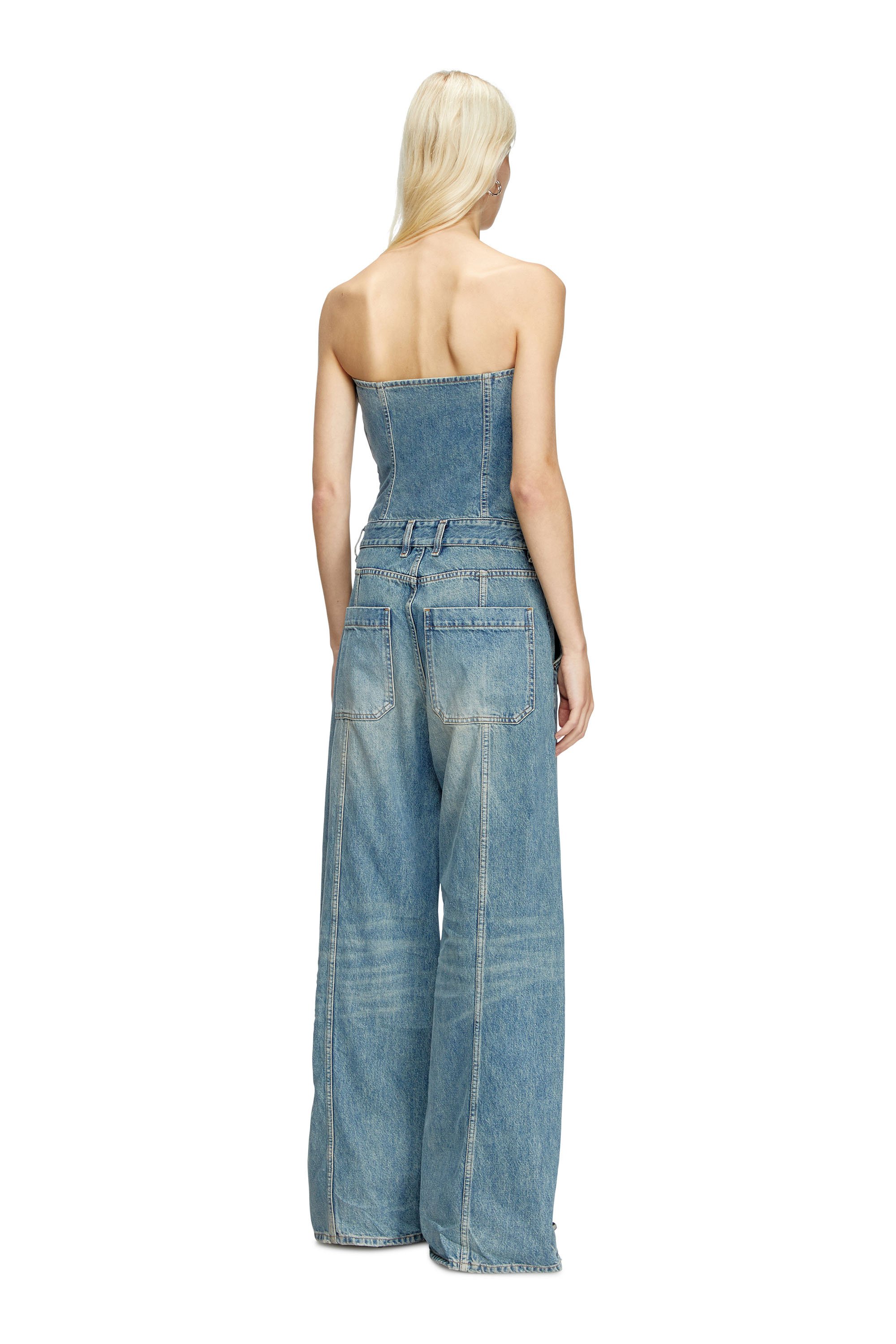 Diesel - DE-BRIDE, Combinaison sans bretelles en denim Femme in Bleu - 3