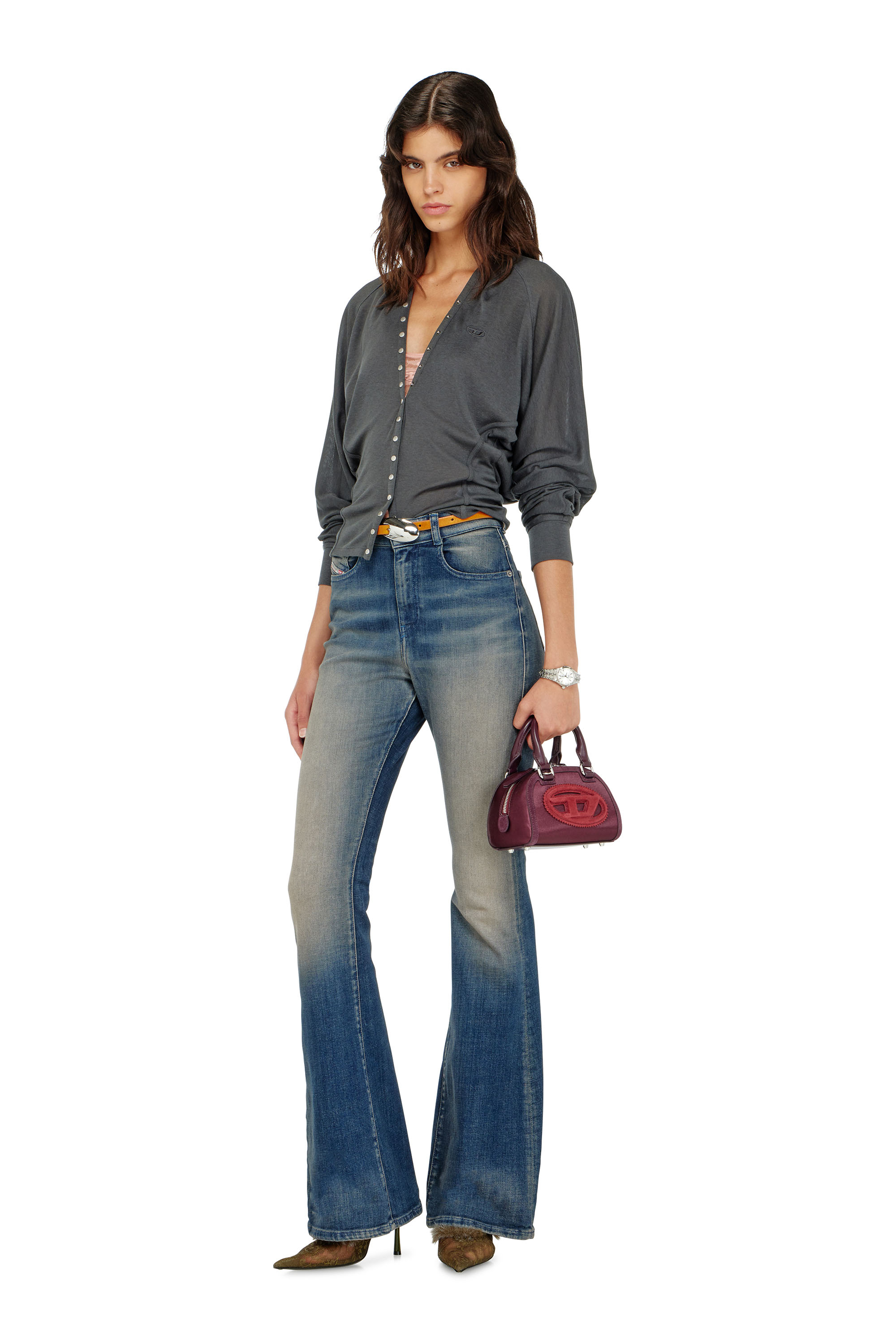 Diesel - T-ISERINA, Top cardigan en m&eacute;lange Tencel &agrave; manches chauve-souris Femme in ToBeDefined - 1