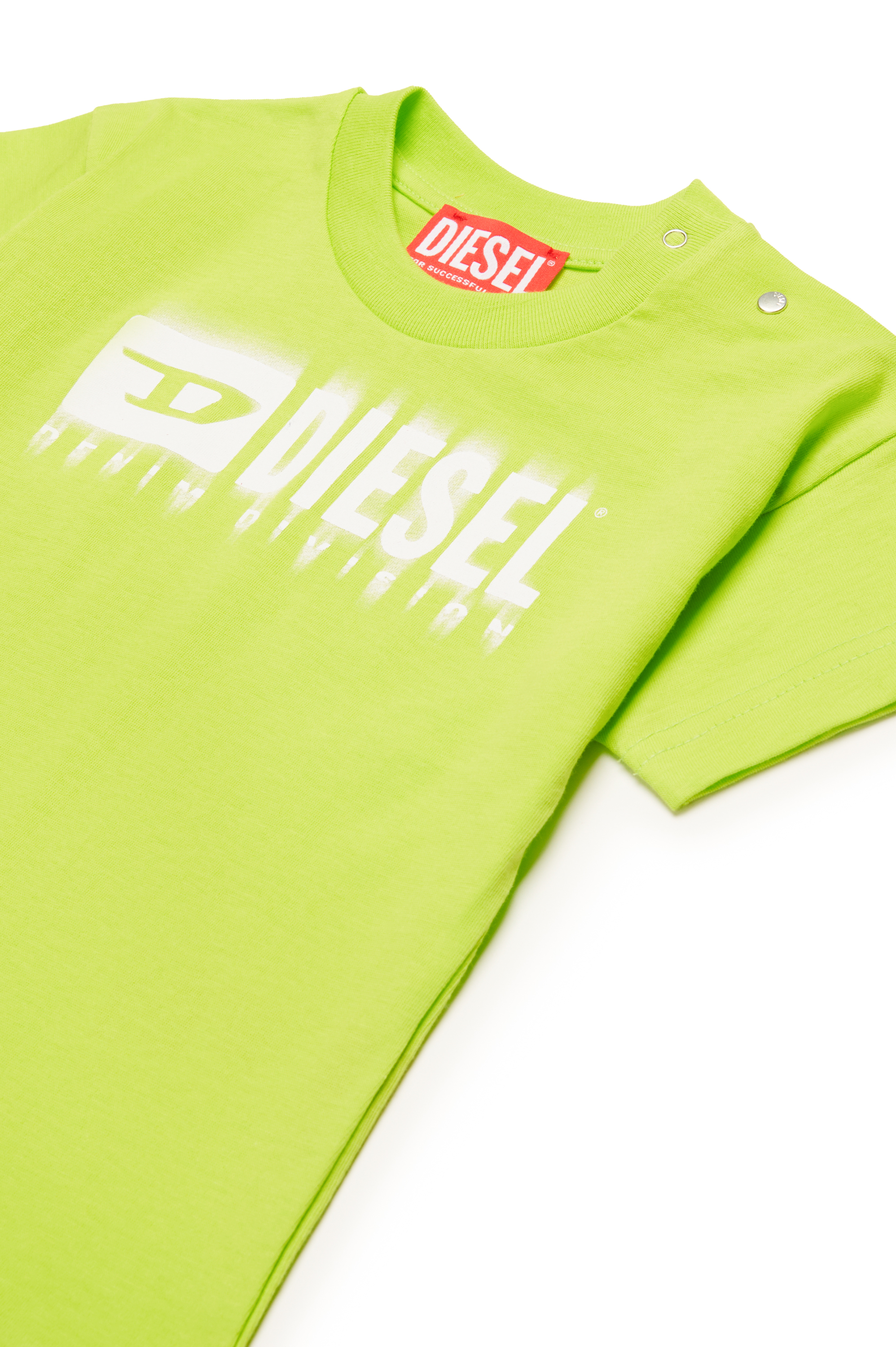 Diesel - TDIEGORL6MAB, T-shirt avec logo taché Mixte in Vert - 3